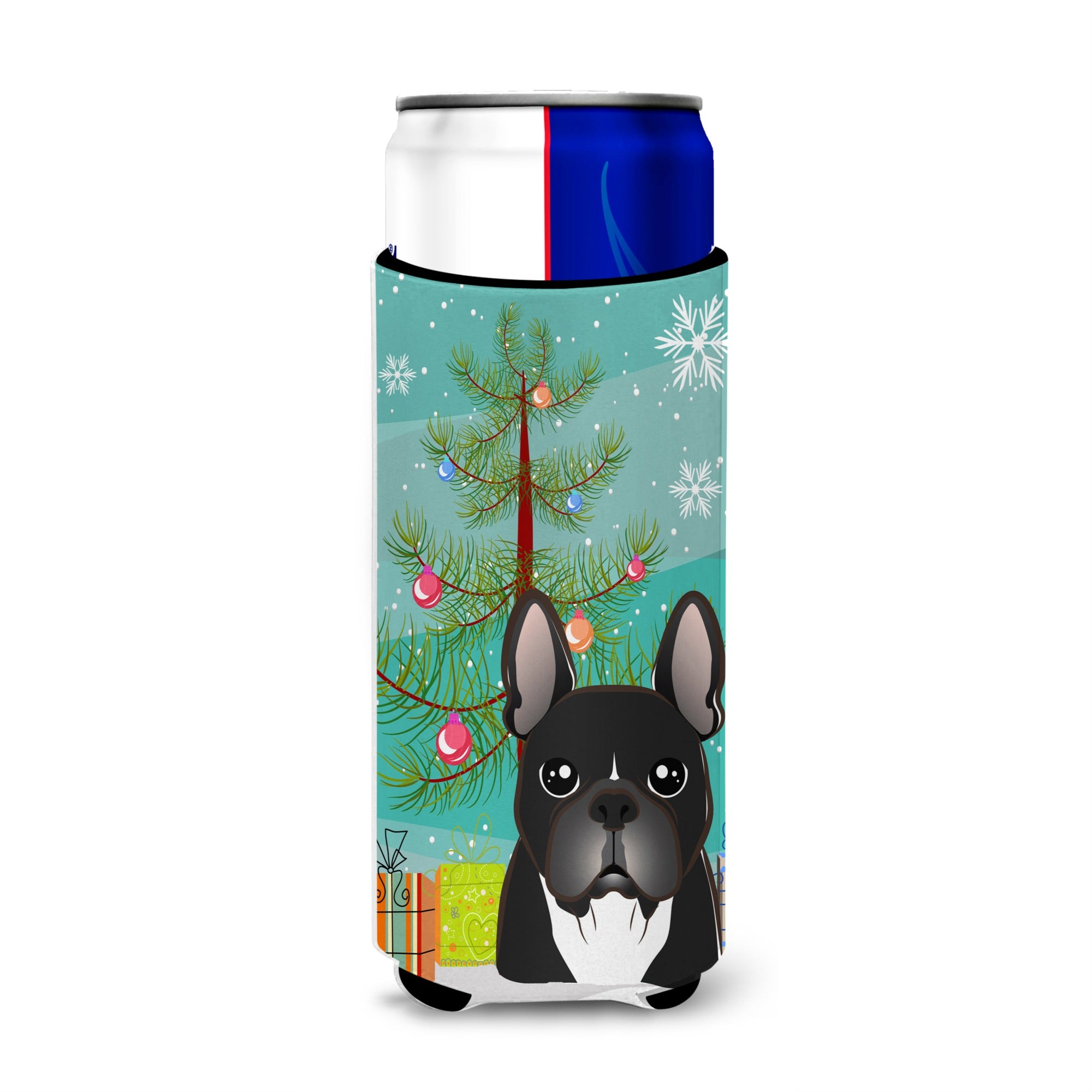 Caroline'S Treasures Bb1599Muk Christmas Tree And French Bulldog Michelob Ultra Koozies For Slim Cans, Multicolor