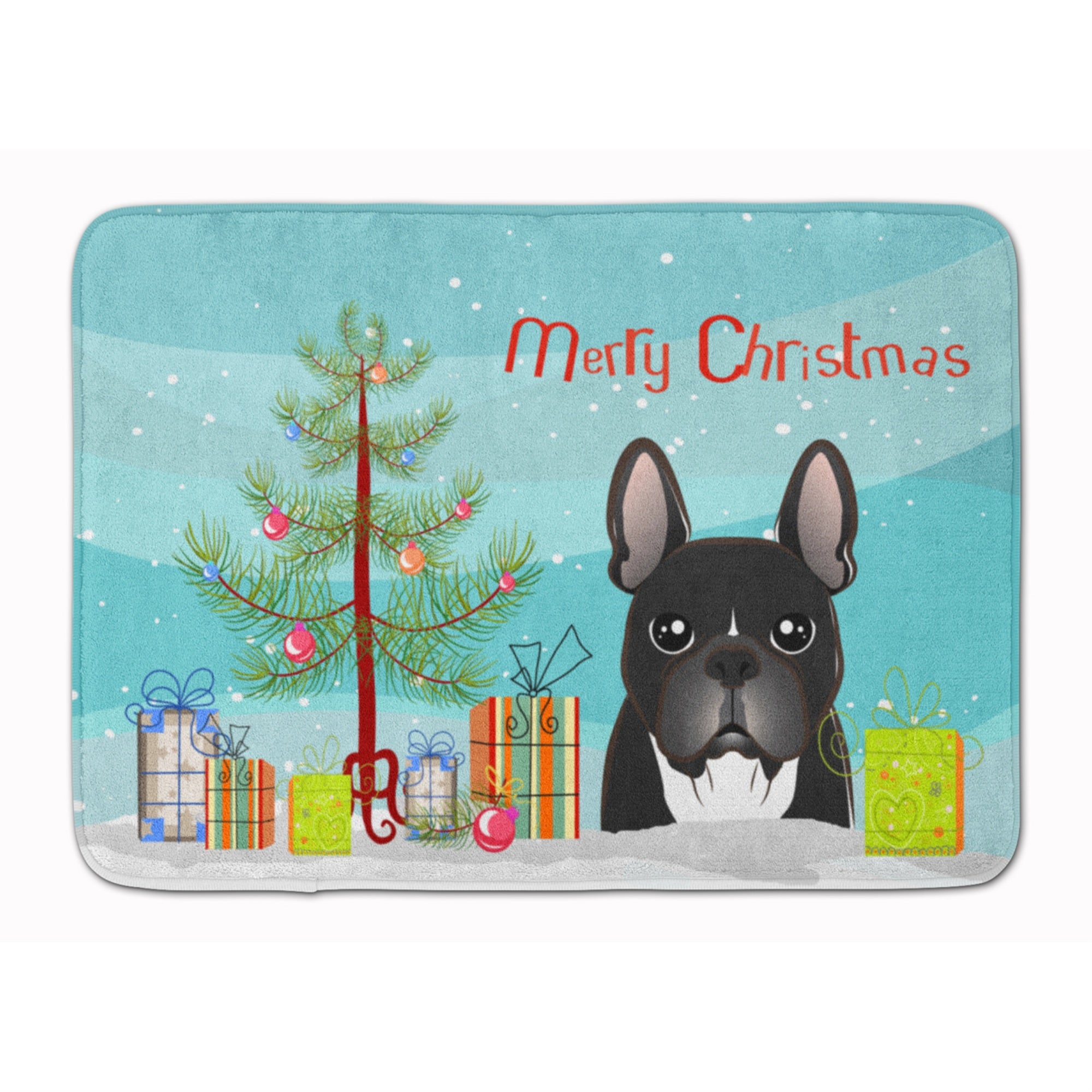Caroline'S Treasures Christmas Tree And French Bulldog Floor Mat, 19 X 27, Multicolor