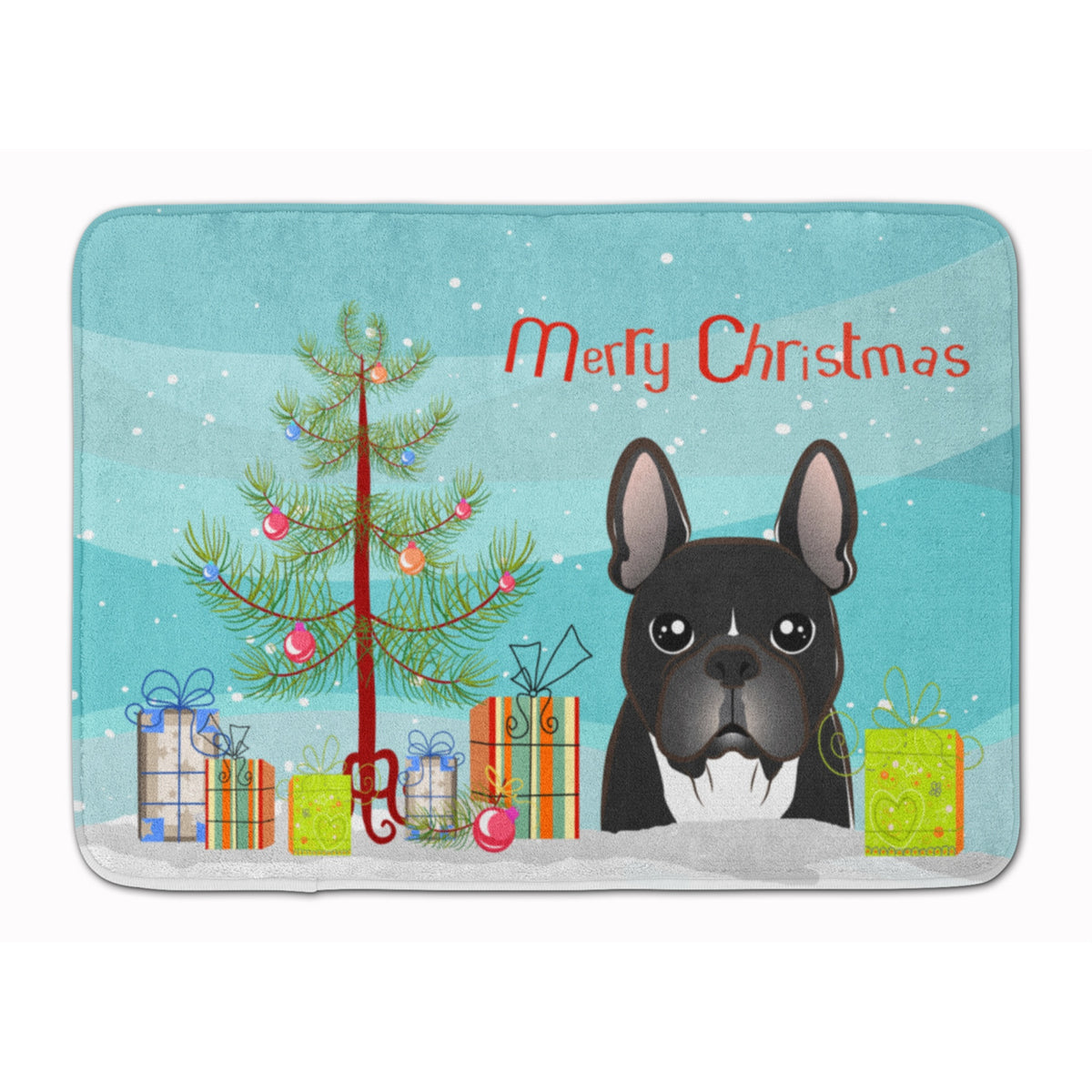 Caroline'S Treasures Christmas Tree And French Bulldog Floor Mat, 19 X 27, Multicolor