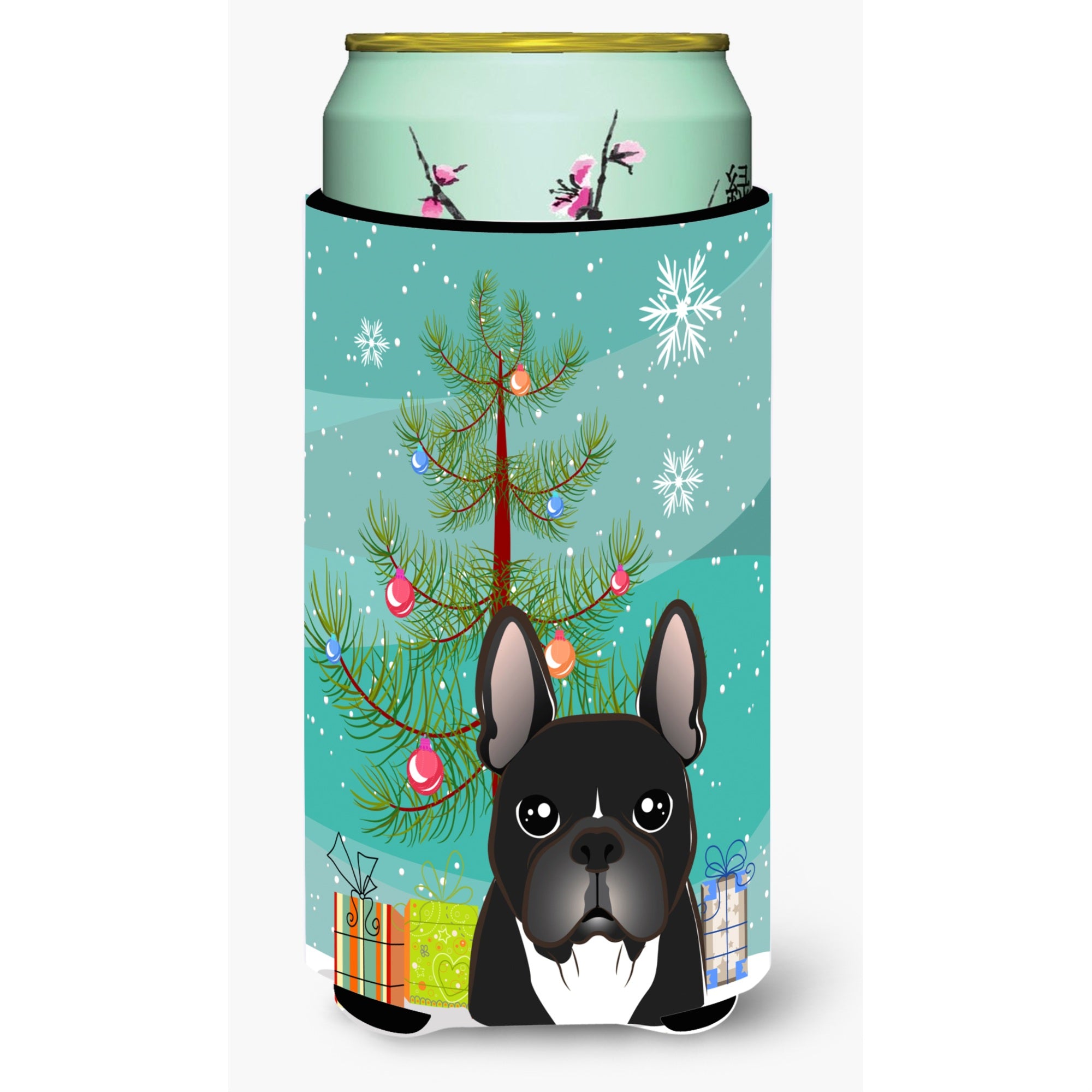 Caroline'S Treasures Bb1599Tbc Christmas Tree And French Bulldog Tall Boy Koozie Hugger, Multicolor