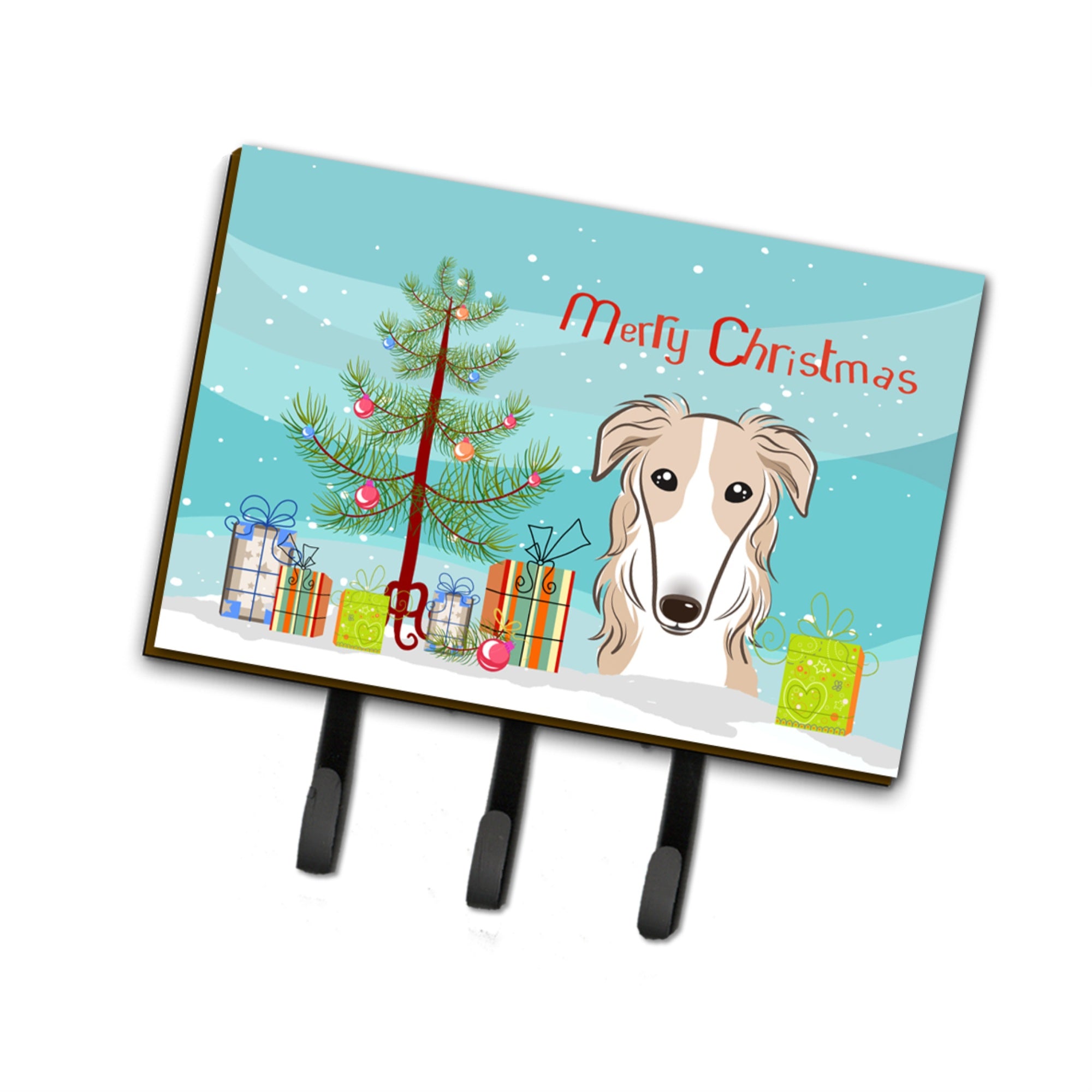 Caroline'S Treasures Bb1600Th68 Christmas Tree And Borzoi Leash Or Key Holder, Large, Multicolor