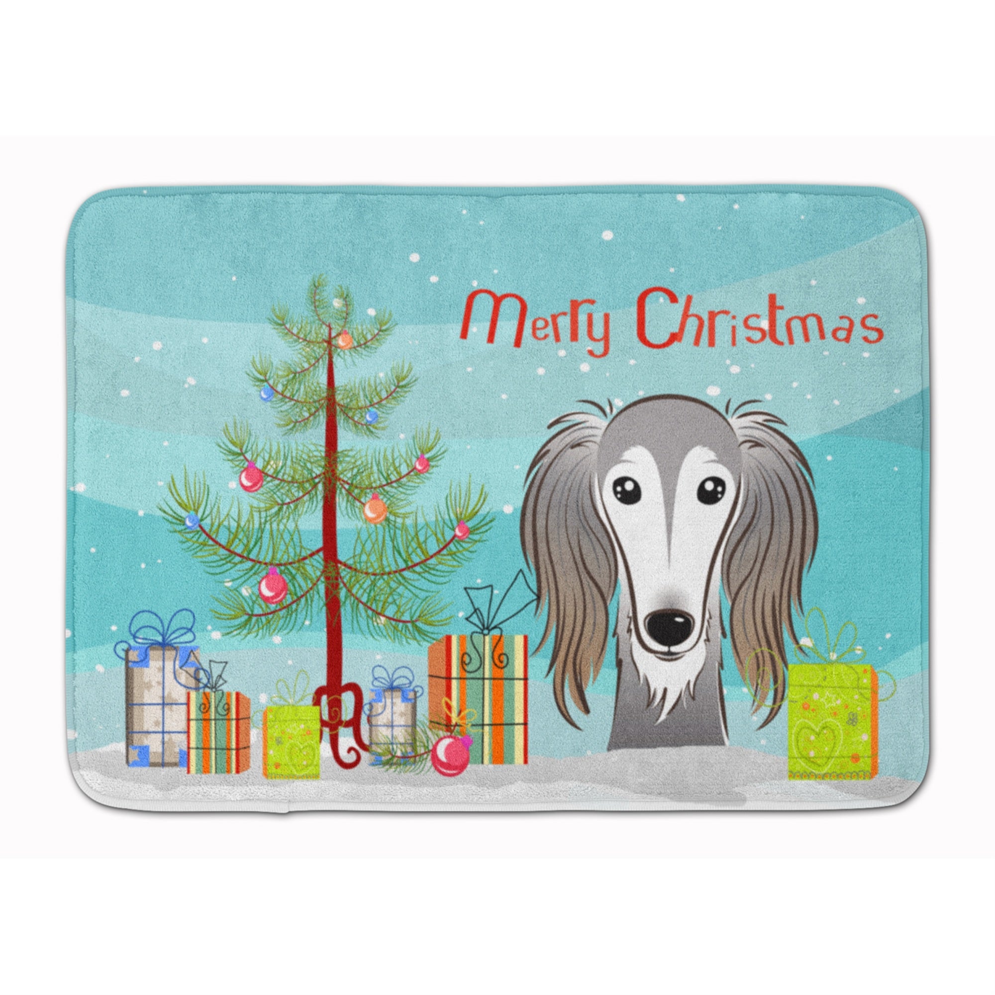 Caroline'S Treasures Christmas Tree And Saluki Floor Mat, 19 X 27, Multicolor
