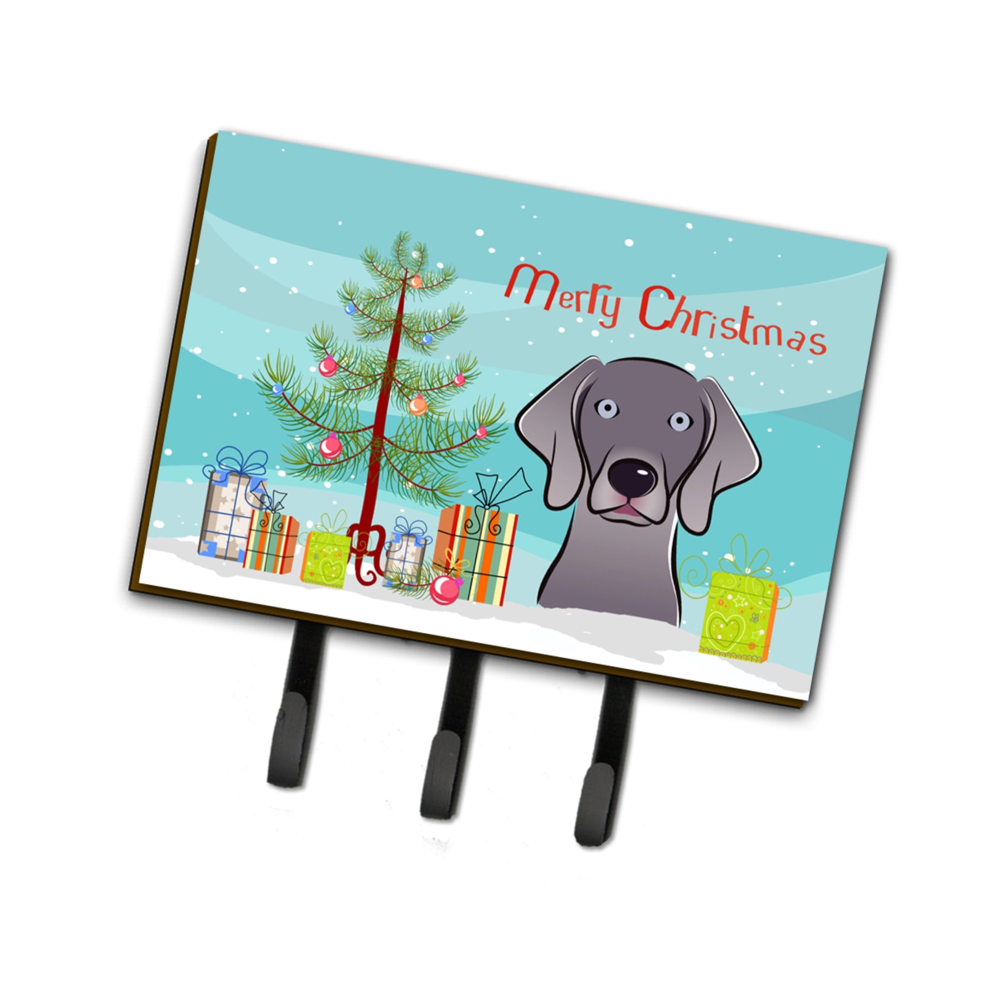 Caroline'S Treasures Bb1603Th68 Christmas Tree And Weimaraner Leash Or Key Holder, Large, Multicolor