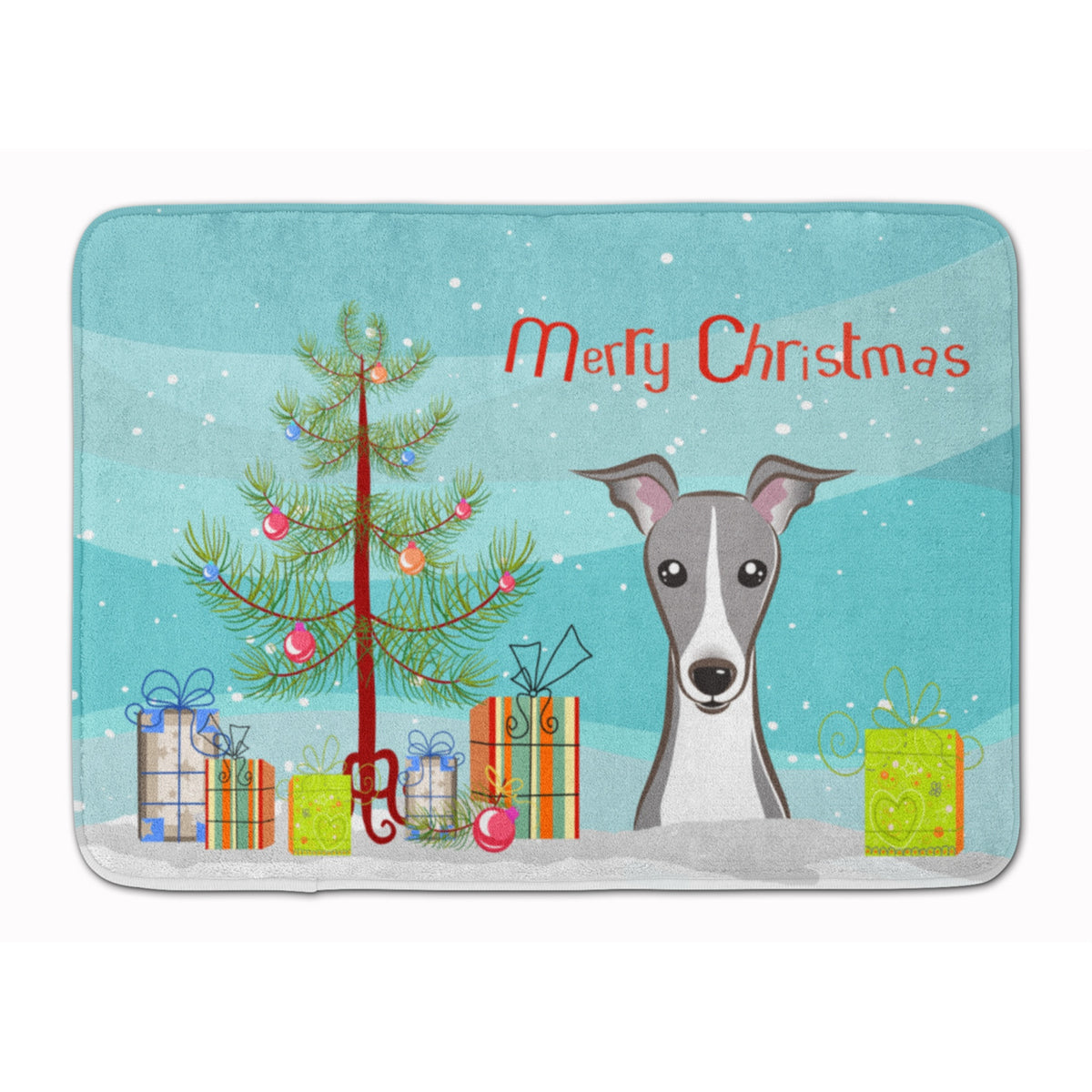 Caroline'S Treasures Christmas Tree And Italian Greyhound Floor Mat, 19 X 27, Multicolor