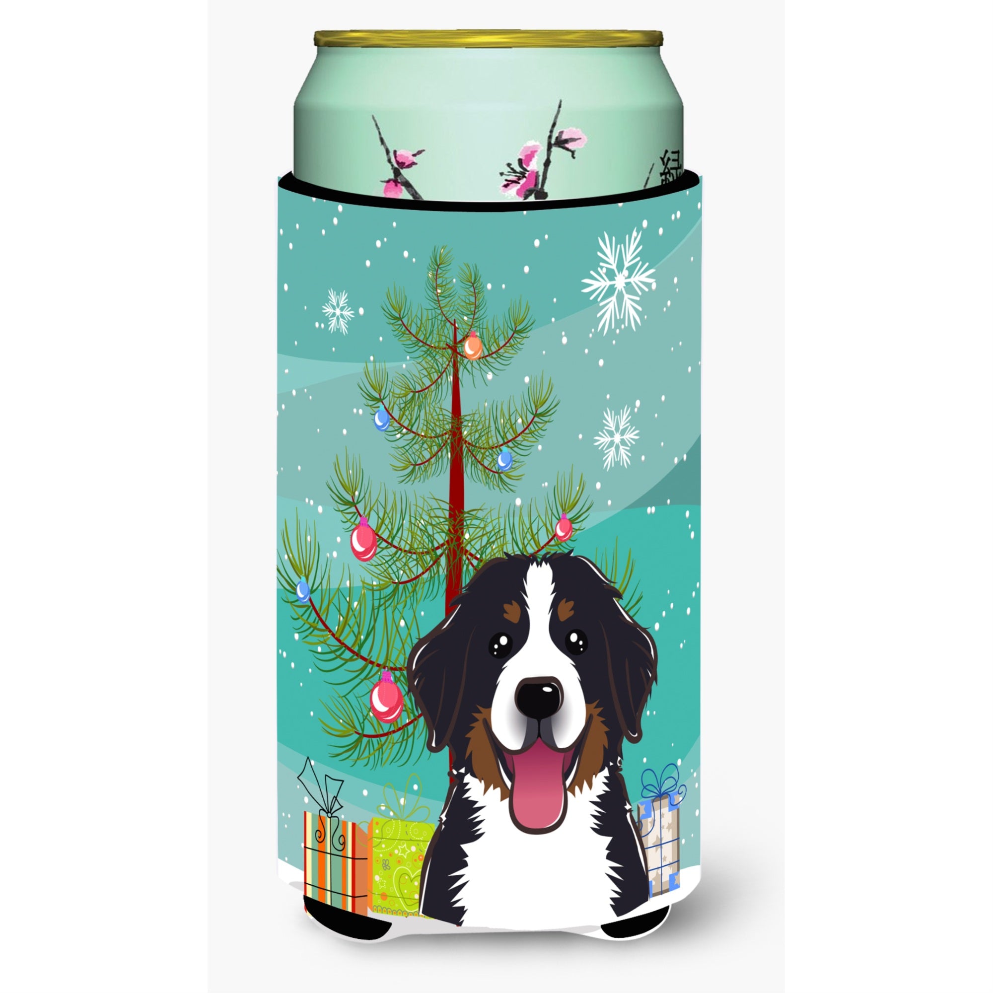 Caroline'S Treasures Bb1609Tbc Christmas Tree And Bernese Mountain Dog Tall Boy Koozie Hugger, Multicolor