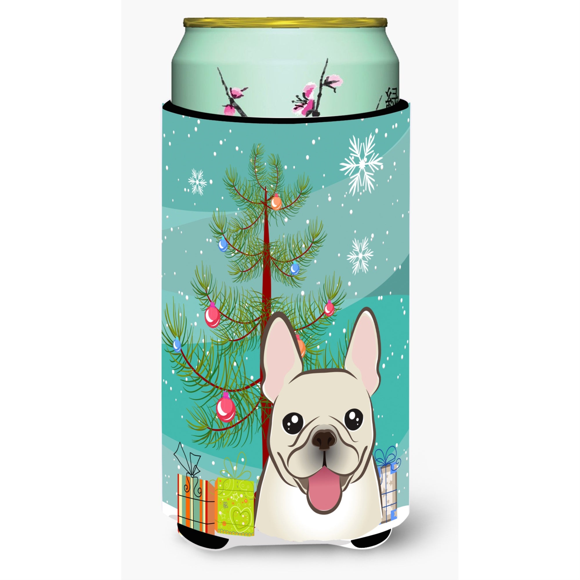 Caroline'S Treasures Bb1610Tbc Christmas Tree And French Bulldog Tall Boy Koozie Hugger, Multicolor