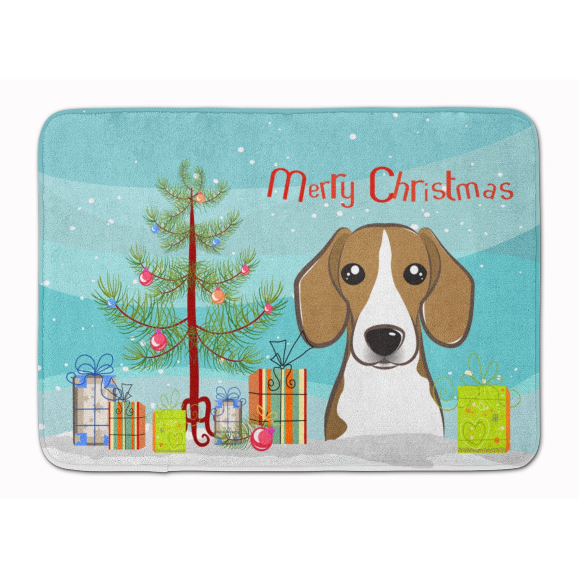 Caroline'S Treasures Christmas Tree And Beagle Floor Mat, 19 X 27, Multicolor