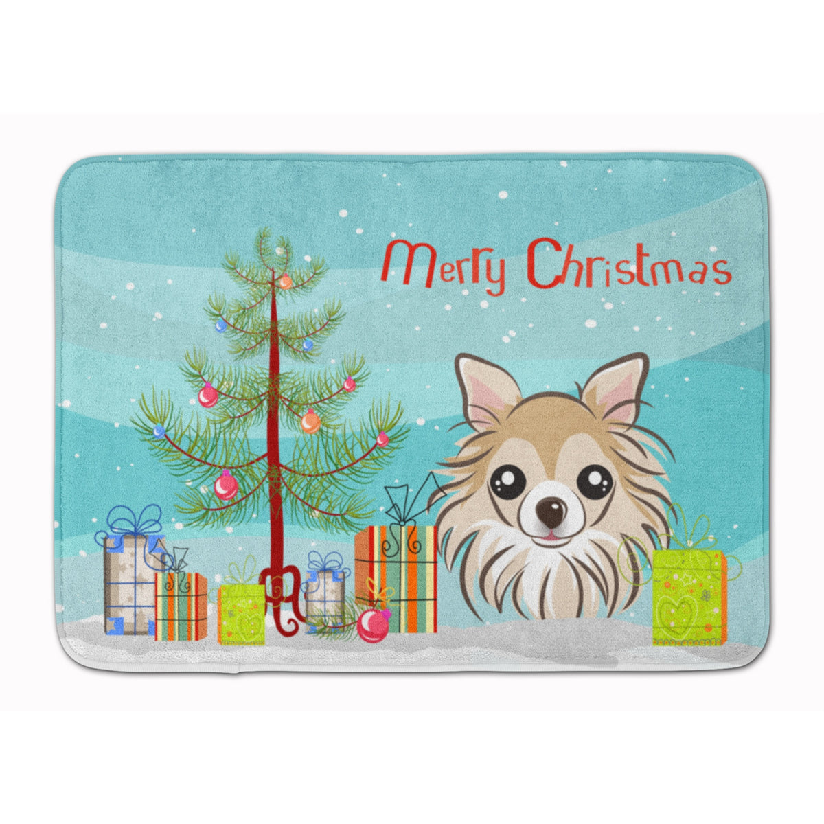 Caroline'S Treasures Christmas Tree And Chihuahua Floor Mat, 19 X 27, Multicolor