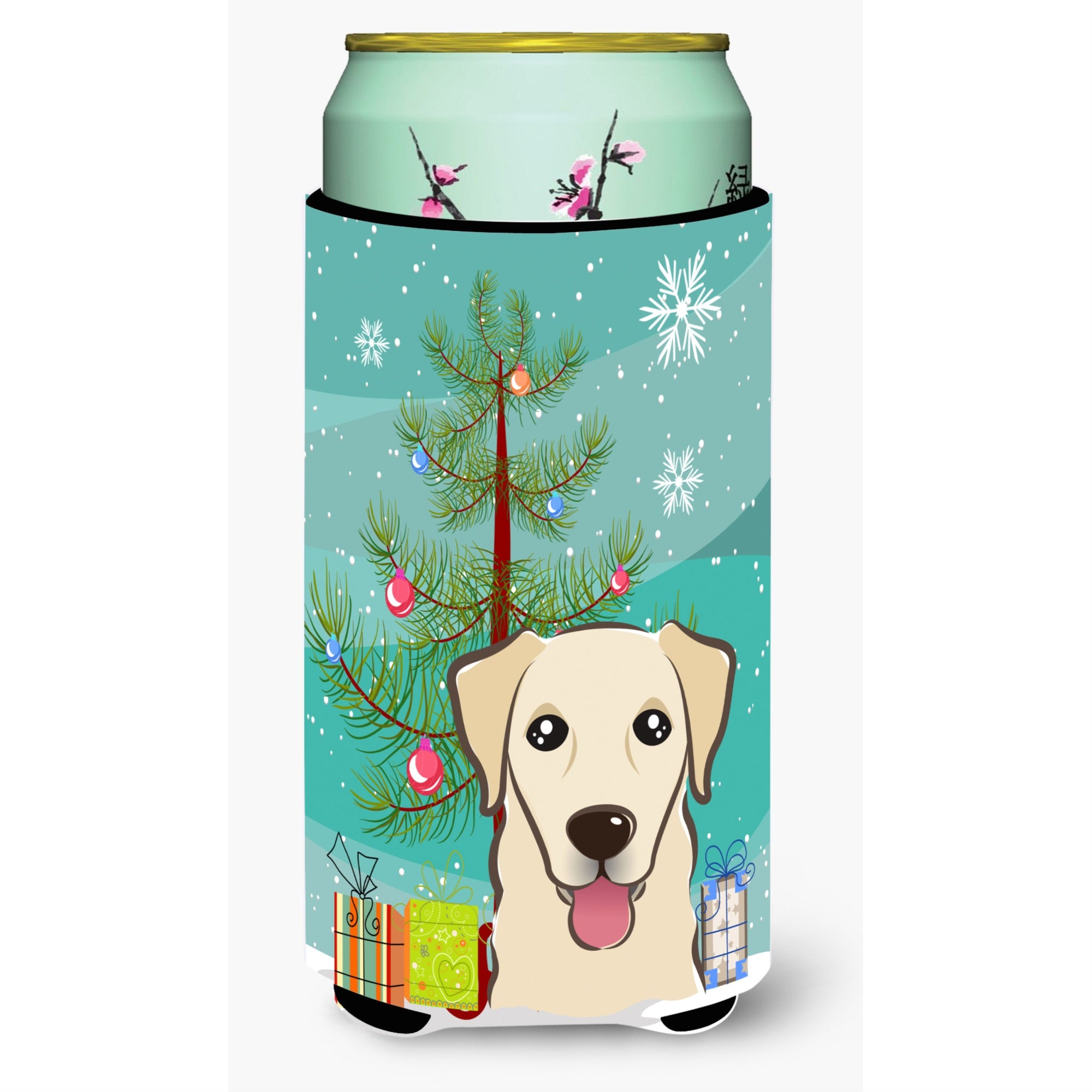 Caroline'S Treasures Bb1624Tbc Christmas Tree And Golden Retriever Tall Boy Koozie Hugger, Multicolor