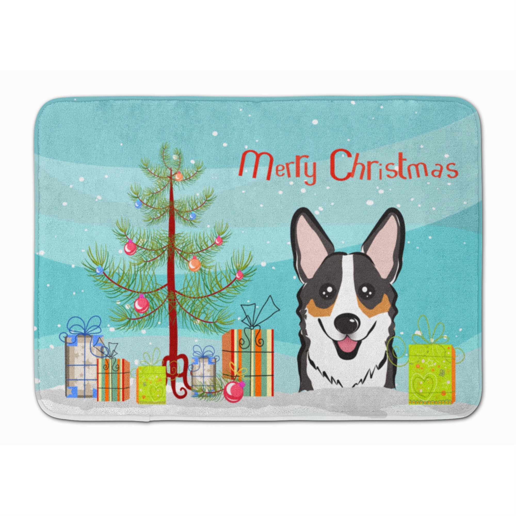 Caroline'S Treasures Christmas Tree And Tricolor Corgi Floor Mat, 19 X 27, Multicolor
