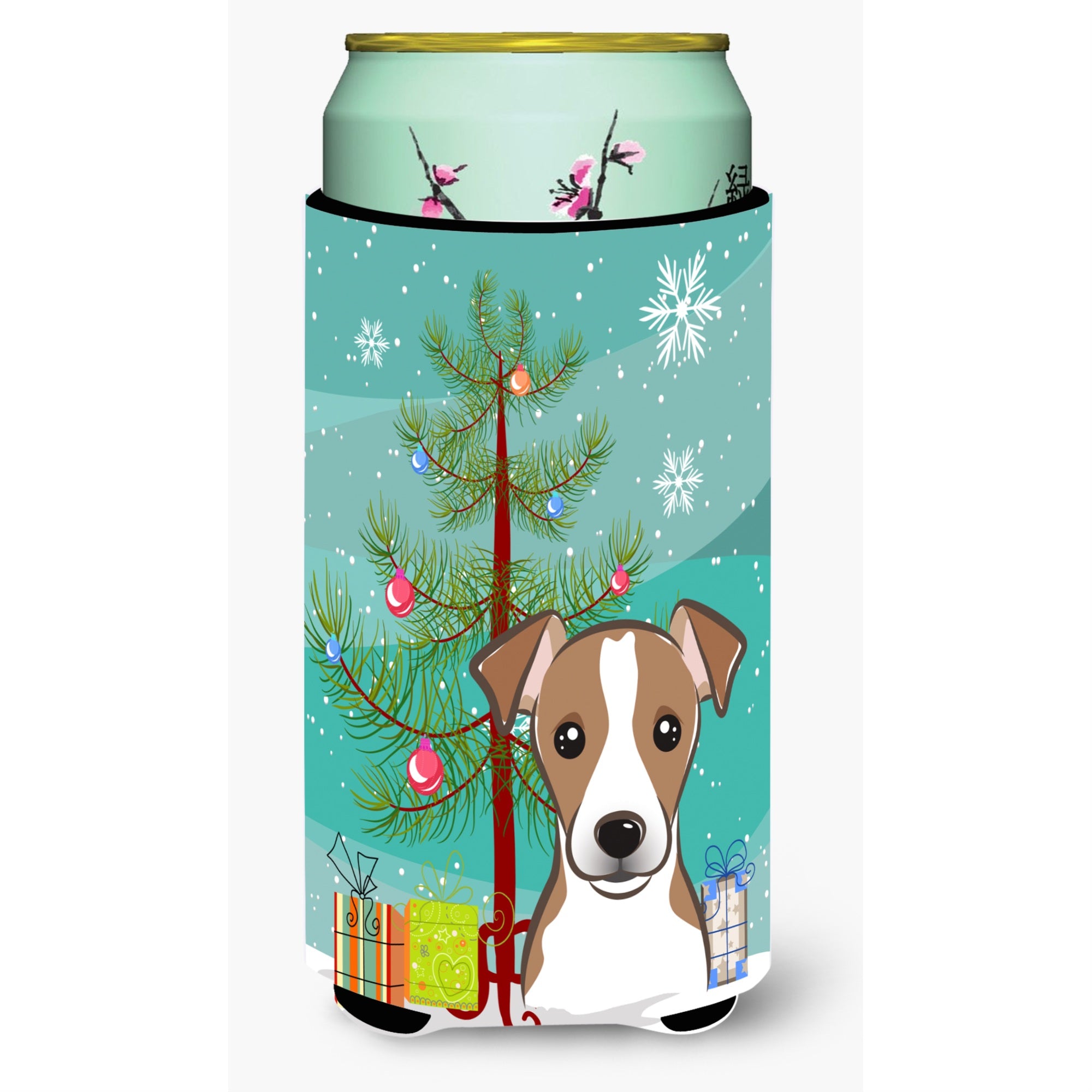 Caroline'S Treasures Bb1632Tbc Christmas Tree And Jack Russell Terrier Tall Boy Koozie Hugger, Multicolor