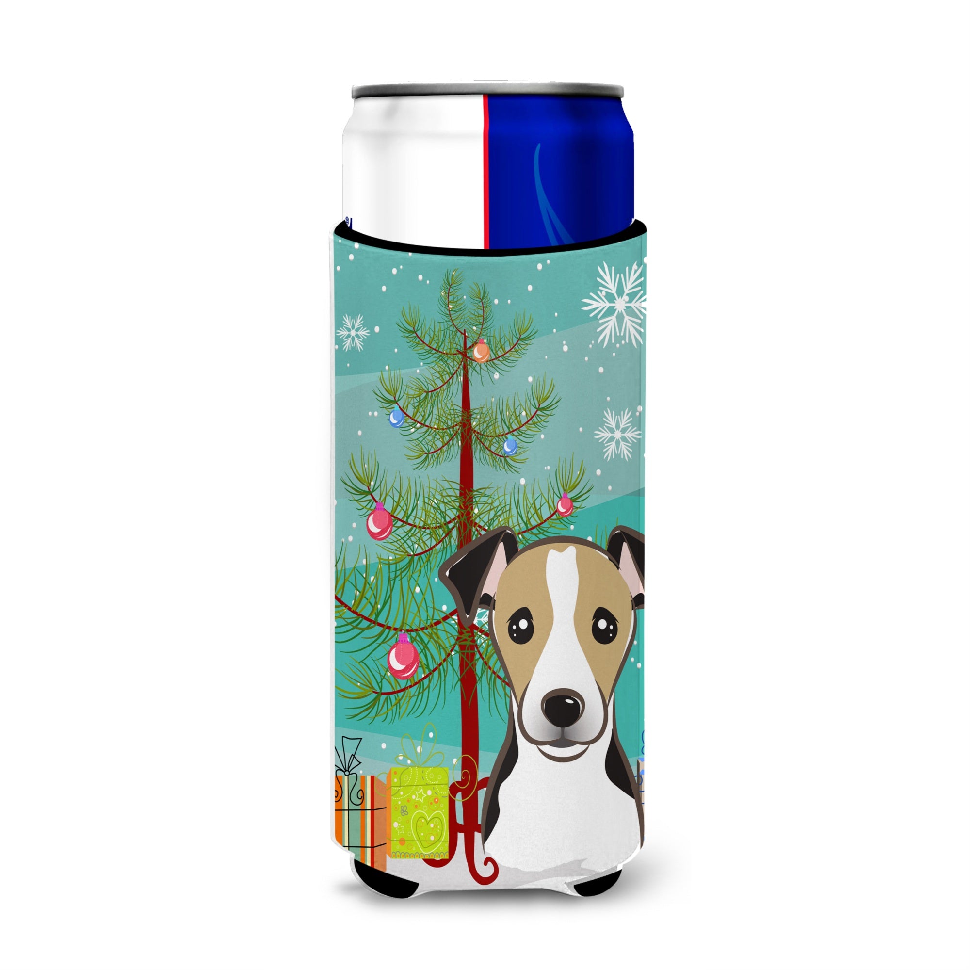 Caroline'S Treasures Bb1633Muk Christmas Tree And Jack Russell Terrier Michelob Ultra Koozies For Slim Cans, Multicolor