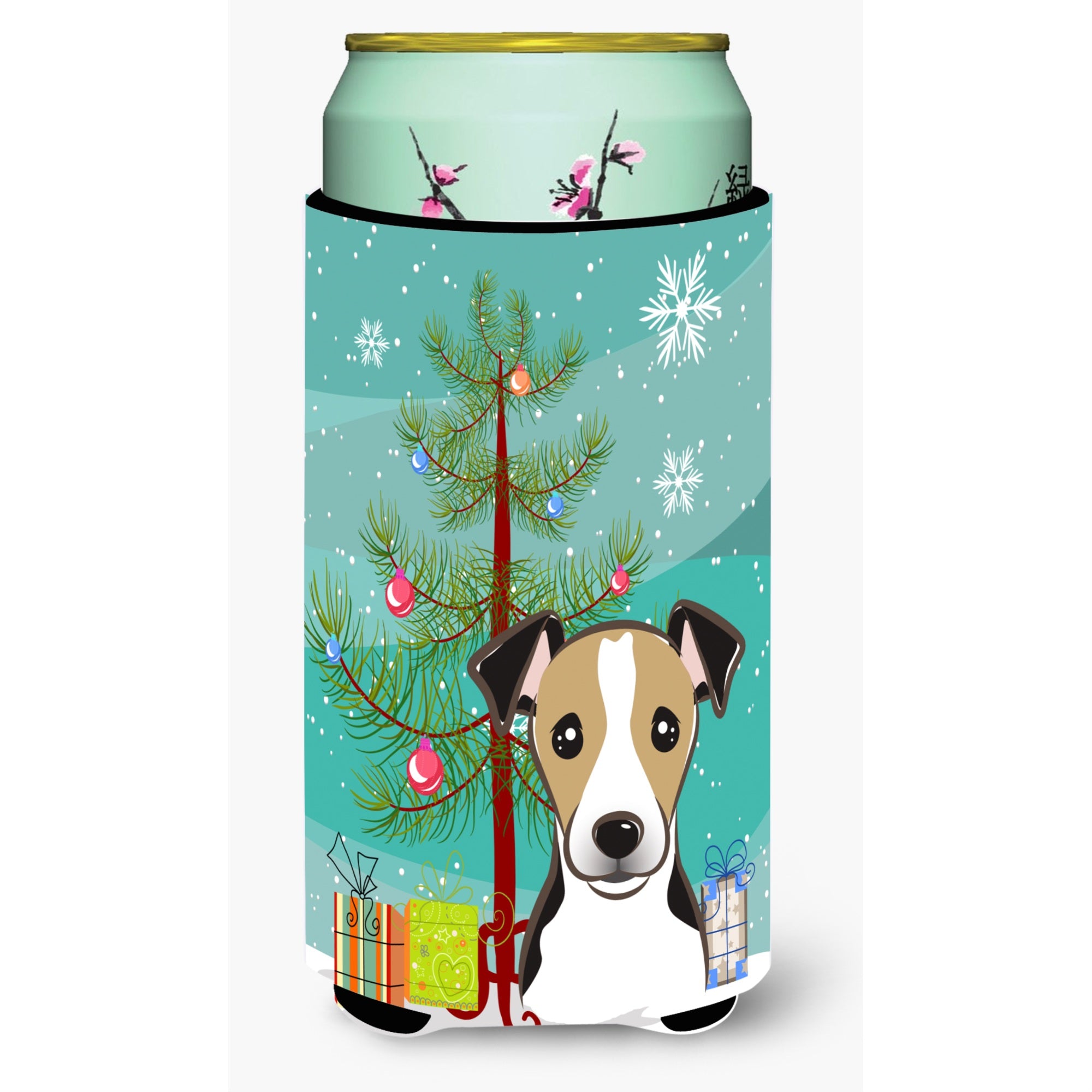 Caroline'S Treasures Bb1633Tbc Christmas Tree And Jack Russell Terrier Tall Boy Koozie Hugger, Multicolor