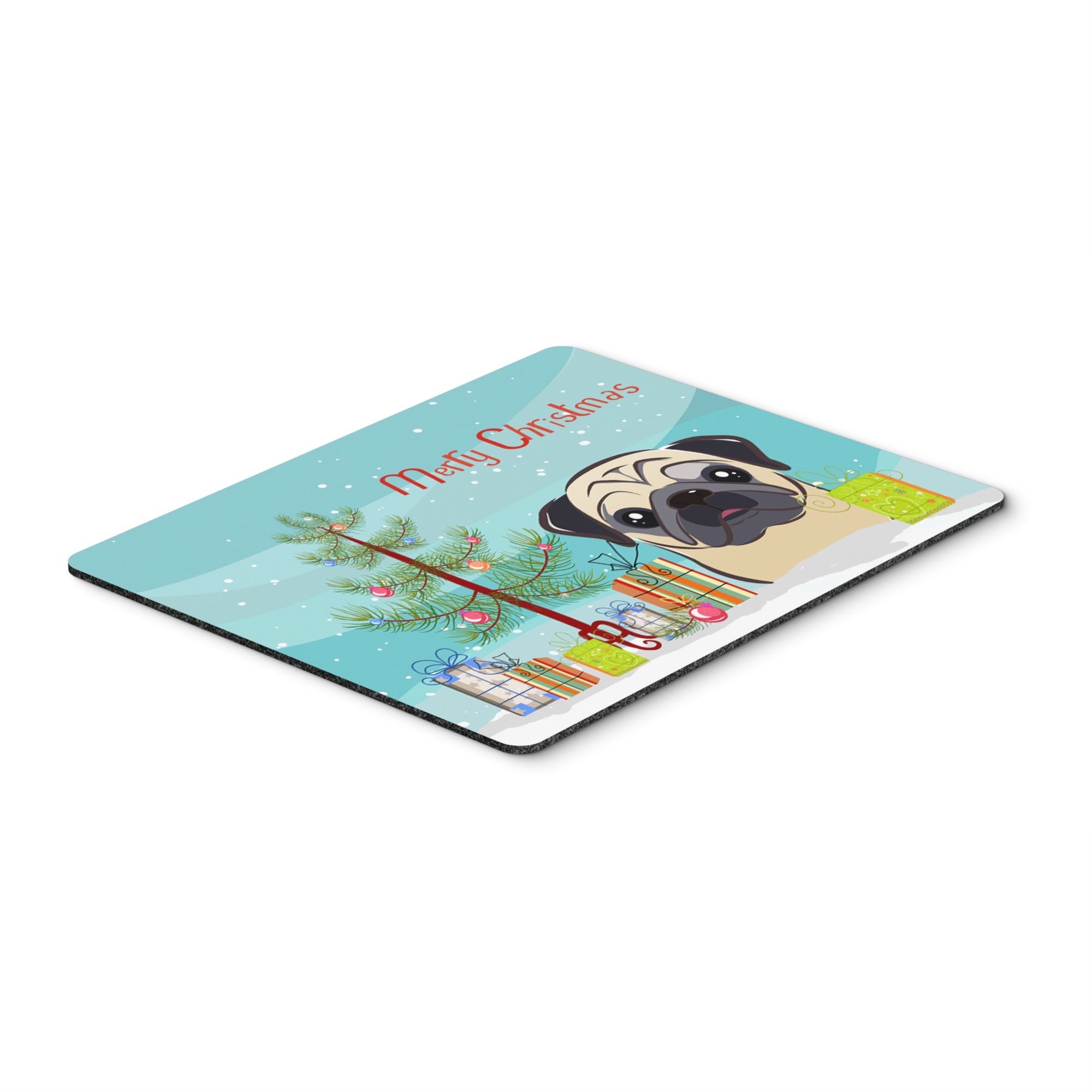 Caroline'S Treasures Christmas Tree & Fawn Pug Mouse Pad, Hot Pad Or Trivet, Multicolor (Bb1634Mp)