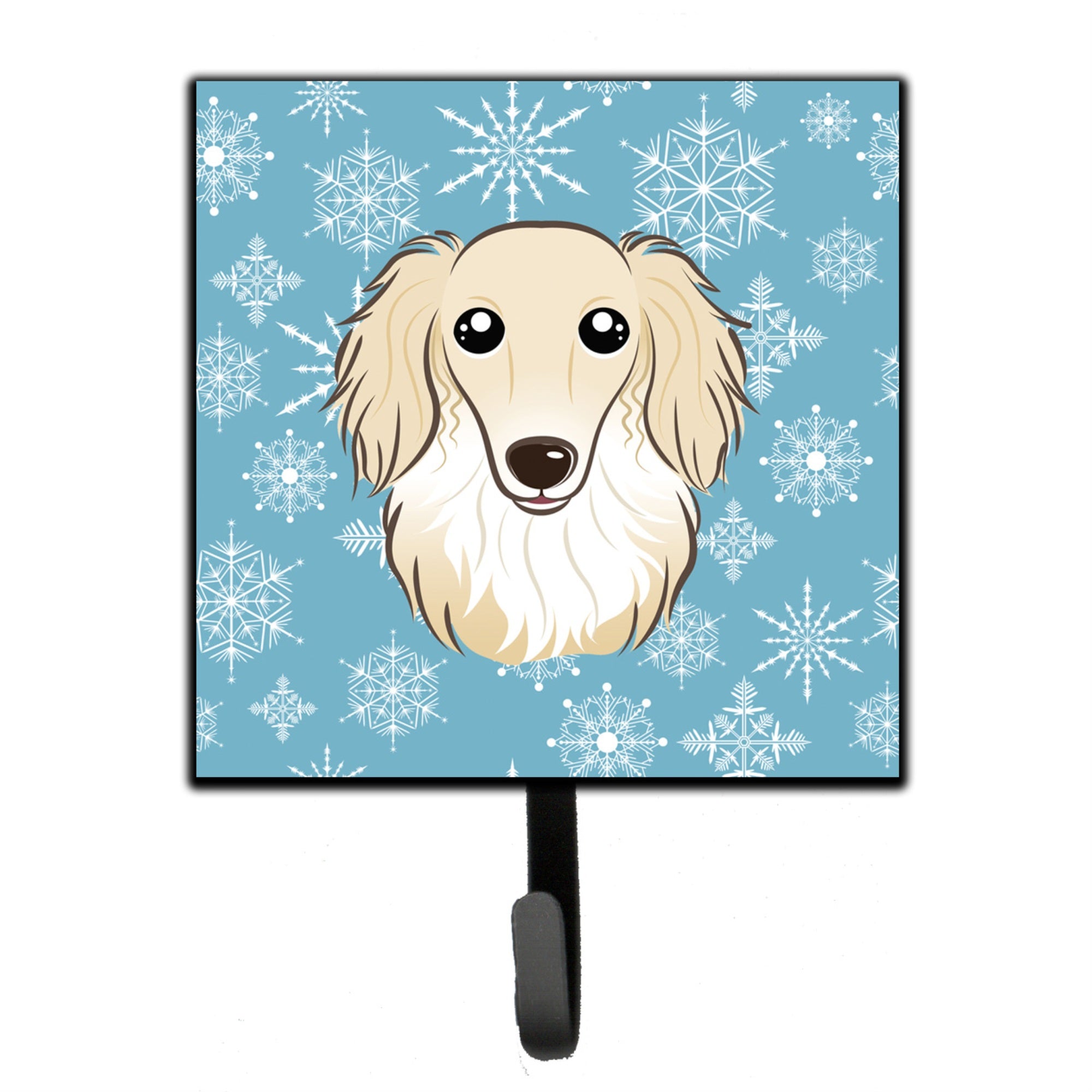 Caroline'S Treasures Bb1646Sh4 Snowflake Longhair Creme Dachshund Leash Or Key Holder, Small, Multicolor