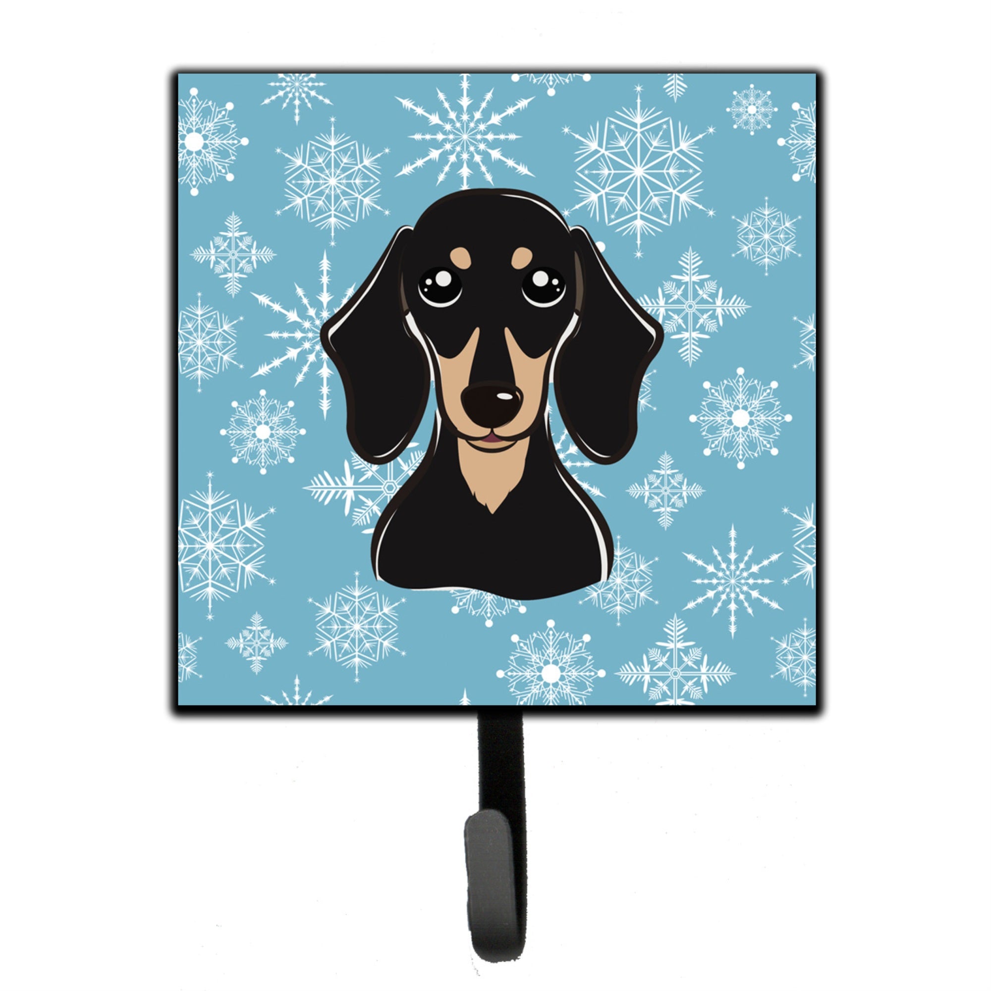 Caroline'S Treasures Bb1649Sh4 Snowflake Smooth Black And Tan Dachshund Leash Or Key Holder, Small, Multicolor