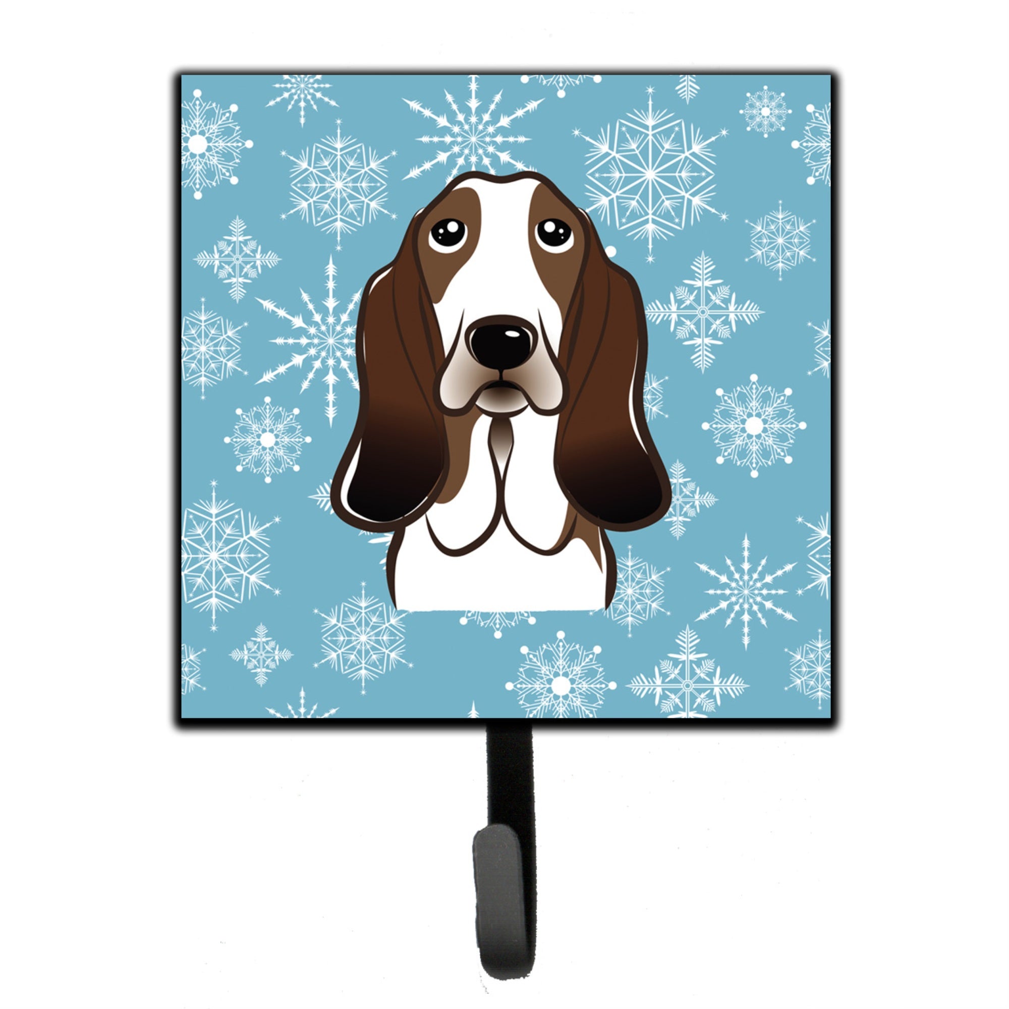 Caroline'S Treasures Bb1677Sh4 Snowflake Basset Hound Leash Or Key Holder, Small, Multicolor