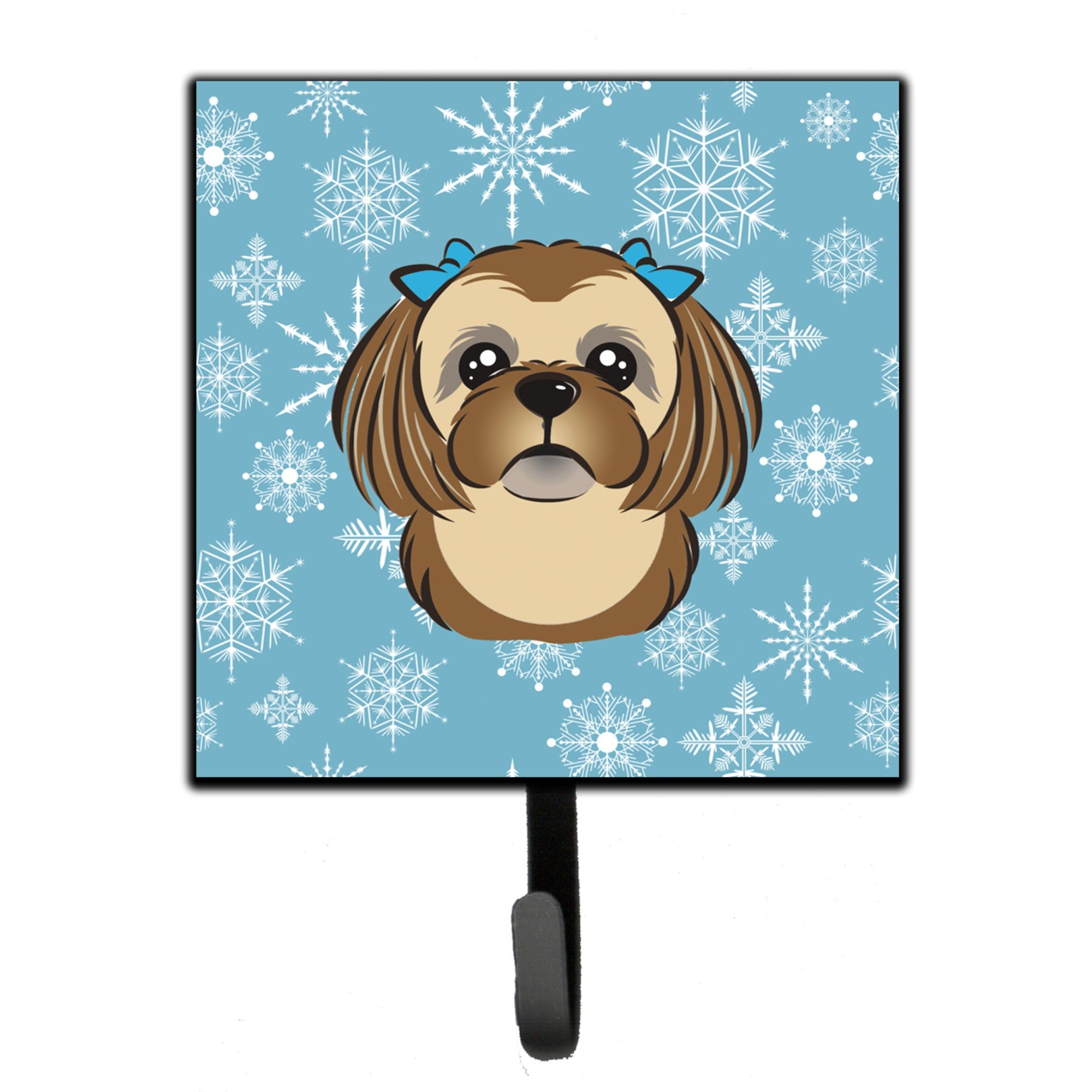 Caroline'S Treasures Bb1683Sh4 Snowflake Chocolate Brown Shih Tzu Leash Or Key Holder, Small, Multicolor