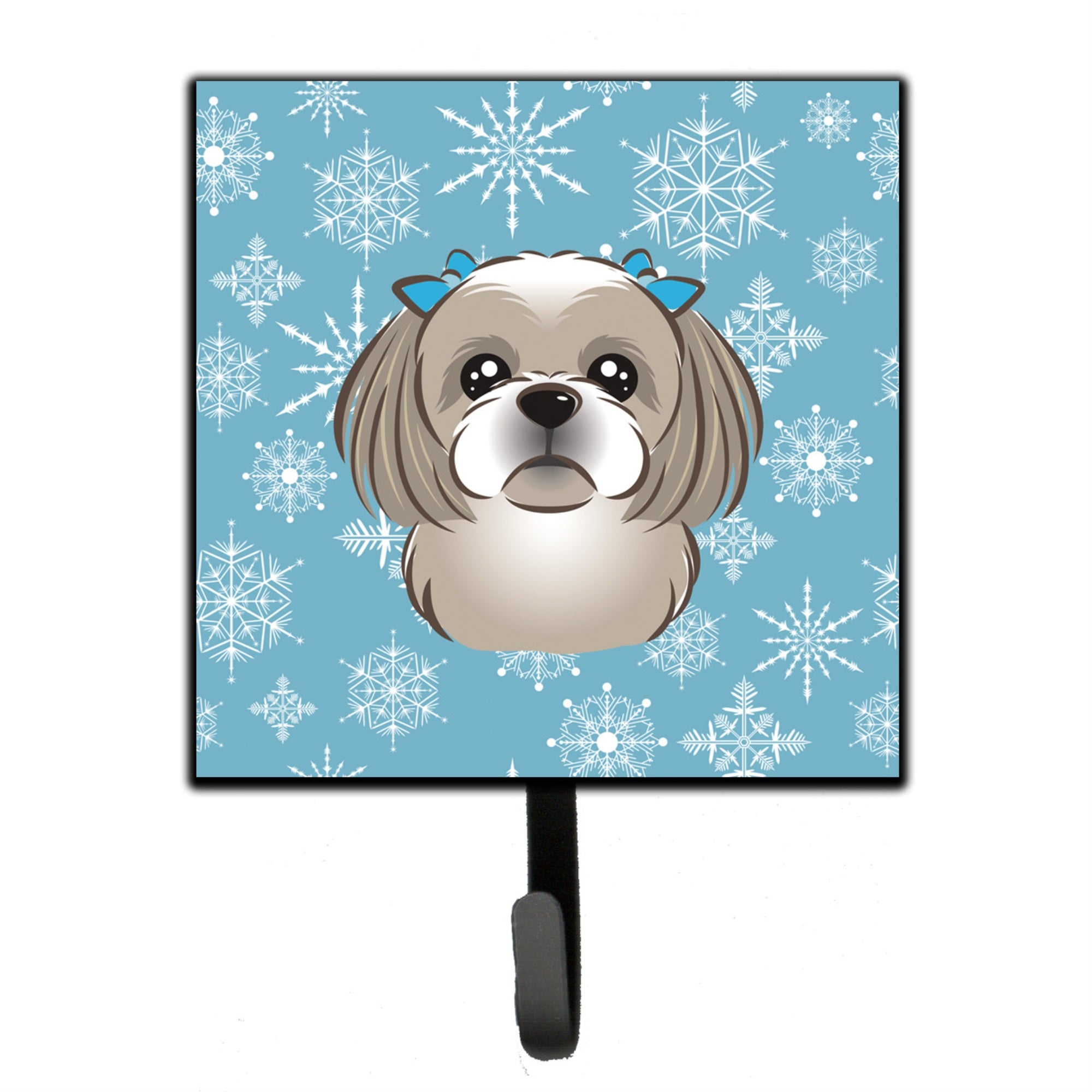 Caroline'S Treasures Bb1684Sh4 Snowflake Gray Silver Shih Tzu Leash Or Key Holder, Small, Multicolor