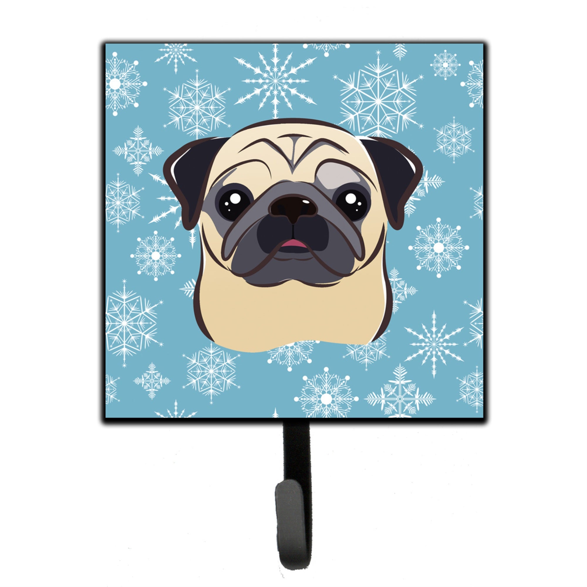 Caroline'S Treasures Bb1696Sh4 Snowflake Fawn Pug Leash Or Key Holder, Small, Multicolor