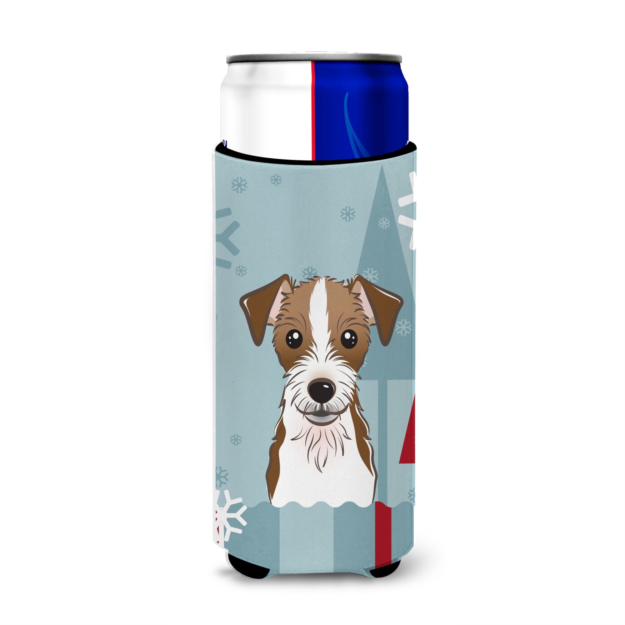 Caroline'S Treasures Bb1698Muk Winter Holiday Jack Russell Terrier Michelob Ultra Koozies For Slim Cans, Multicolor