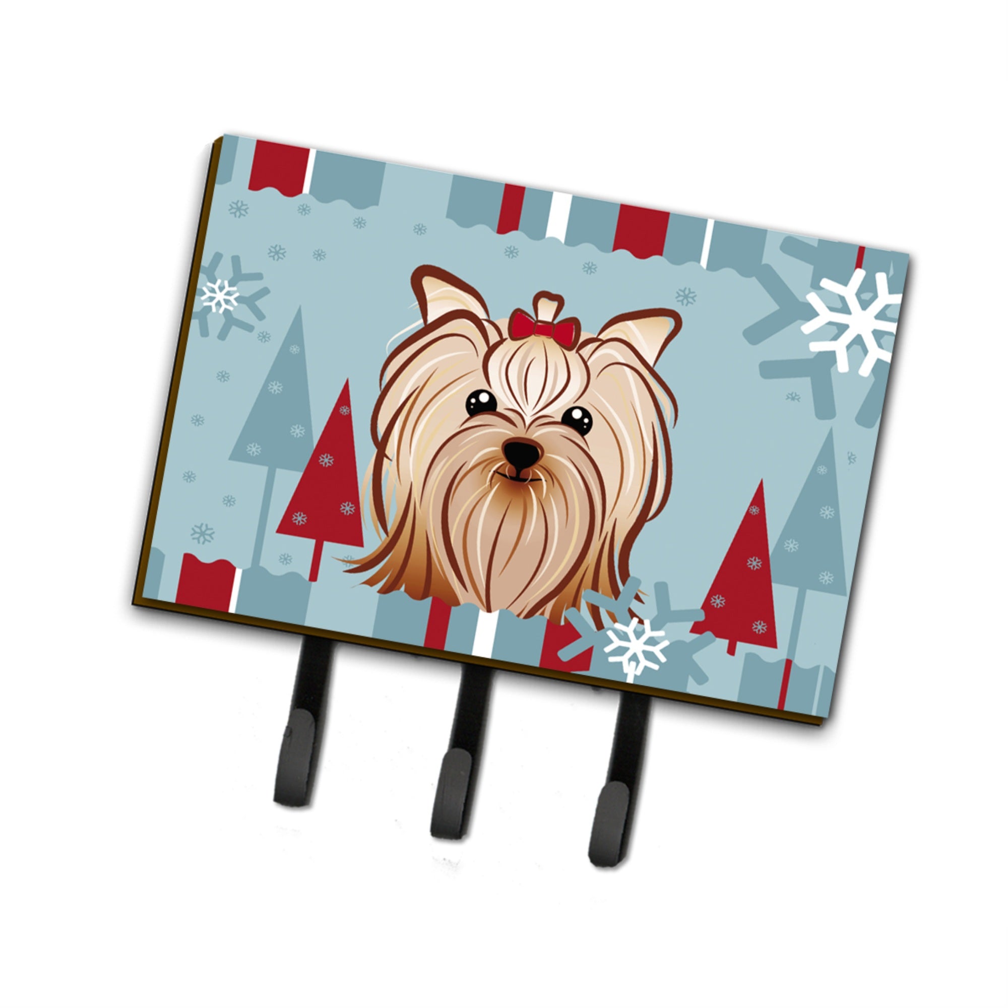 Caroline'S Treasures Bb1700Th68 Winter Holiday Yorkie Yorkshire Terrier Leash Or Key Holder, Large, Multicolor