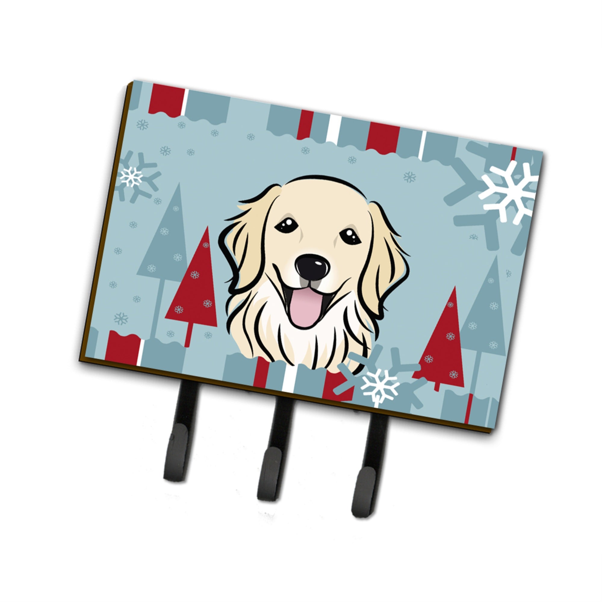 Caroline'S Treasures Bb1701Th68 Winter Holiday Golden Retriever Leash Or Key Holder, Large, Multicolor
