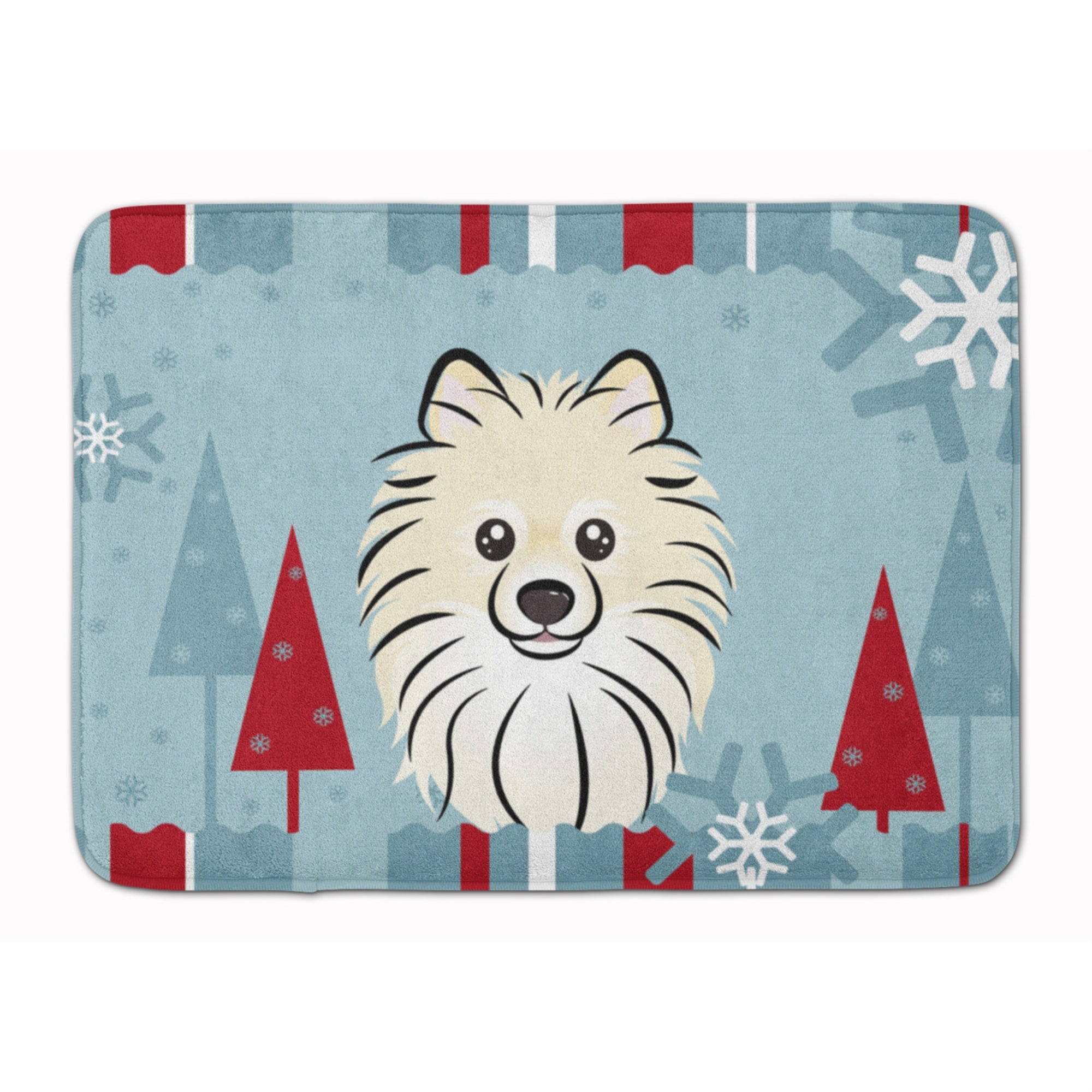 Caroline'S Treasures Winter Holiday Pomeranian Floor Mat, 19 X 27, Multicolor