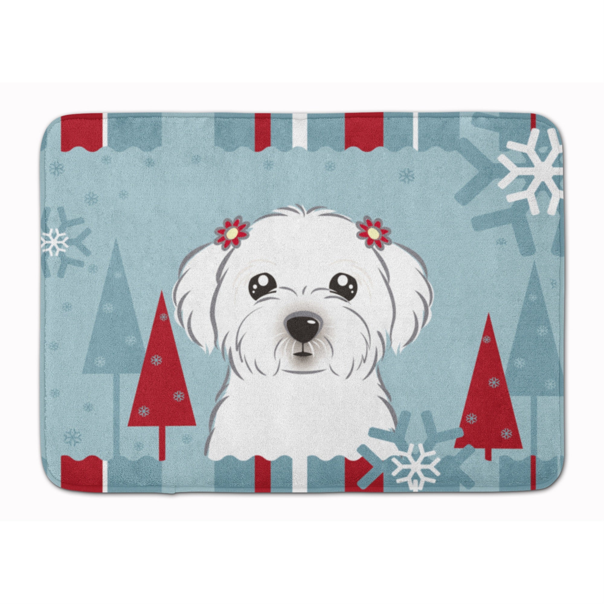 Caroline'S Treasures Winter Holiday Maltese Floor Mat, 19 X 27, Multicolor