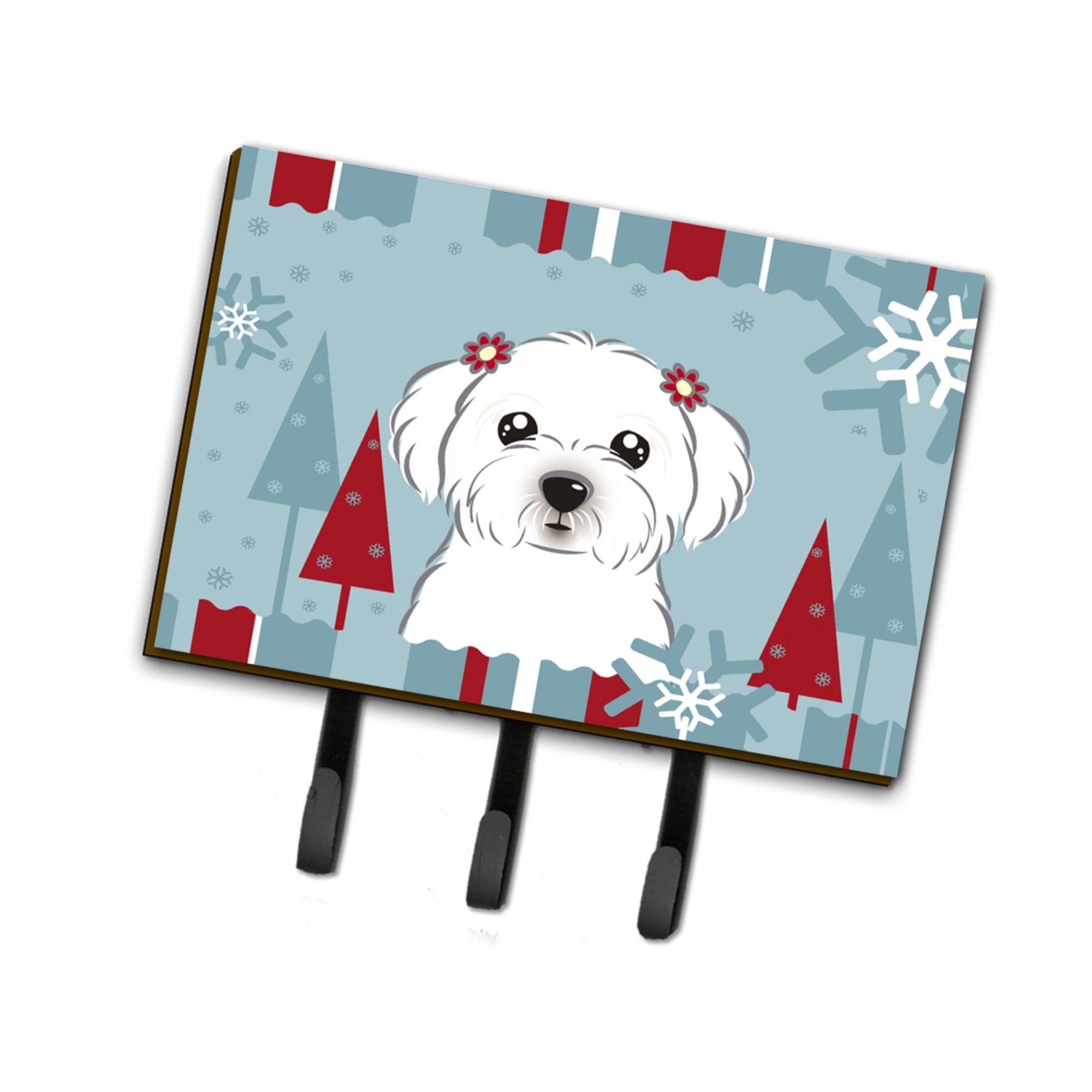 Caroline'S Treasures Bb1704Th68 Winter Holiday Maltese Leash Or Key Holder, Large, Multicolor