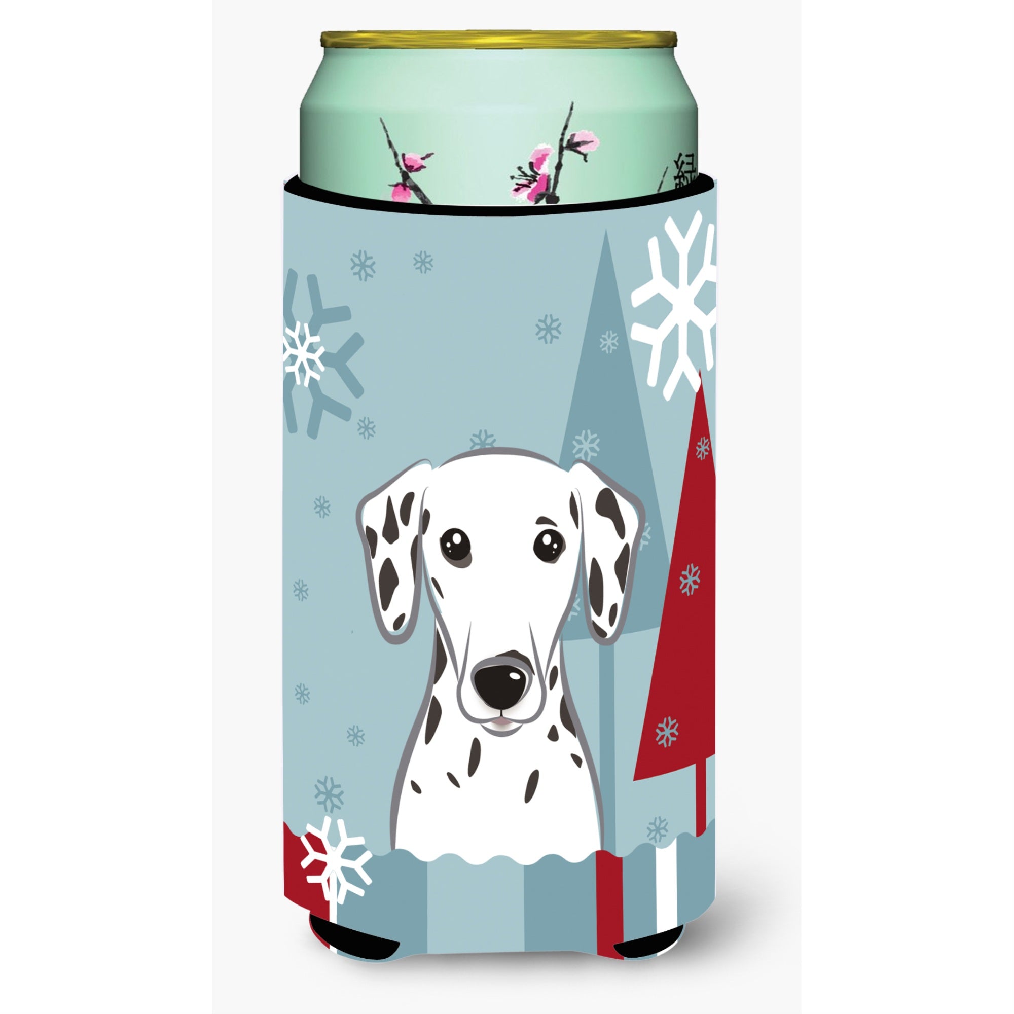 Caroline'S Treasures Winter Holiday Dalmatian Tall Boy Koozie Hugger, Multicolor