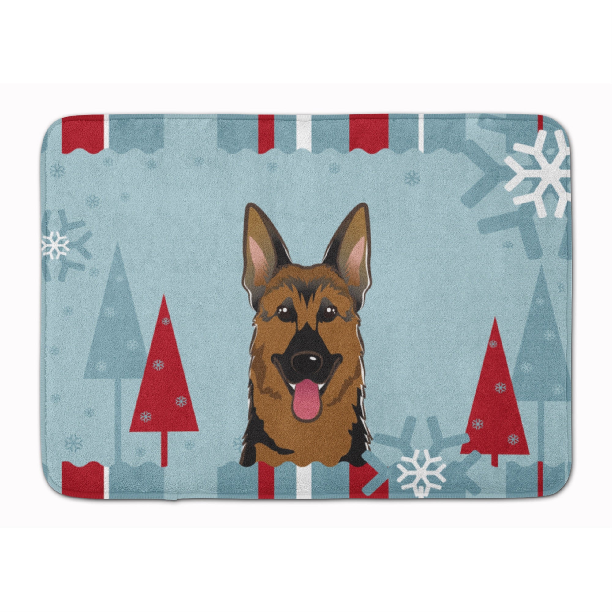 Caroline'S Treasures Winter Holiday German Shepherd Floor Mat, 19 X 27, Multicolor