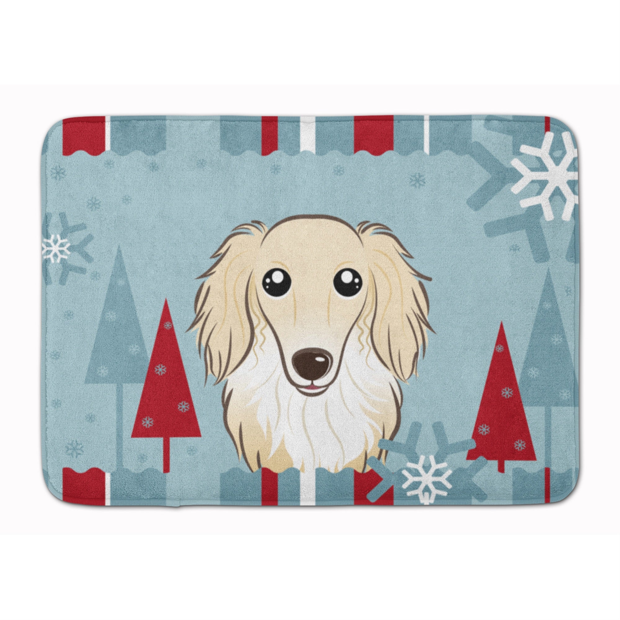 Caroline'S Treasures Winter Holiday Longhair Creme Dachshund, 19 X 27, Multicolor