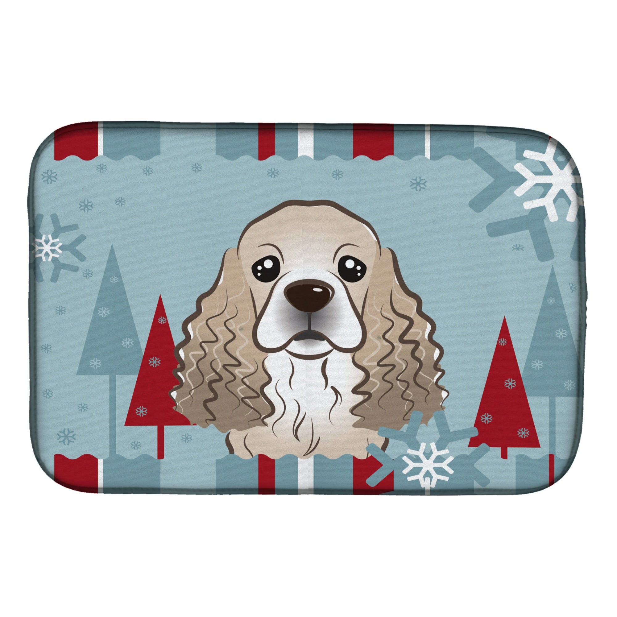 Caroline'S Treasures Bb1712Ddm Dish Drying Mat, 14 X 21, Winter Holiday