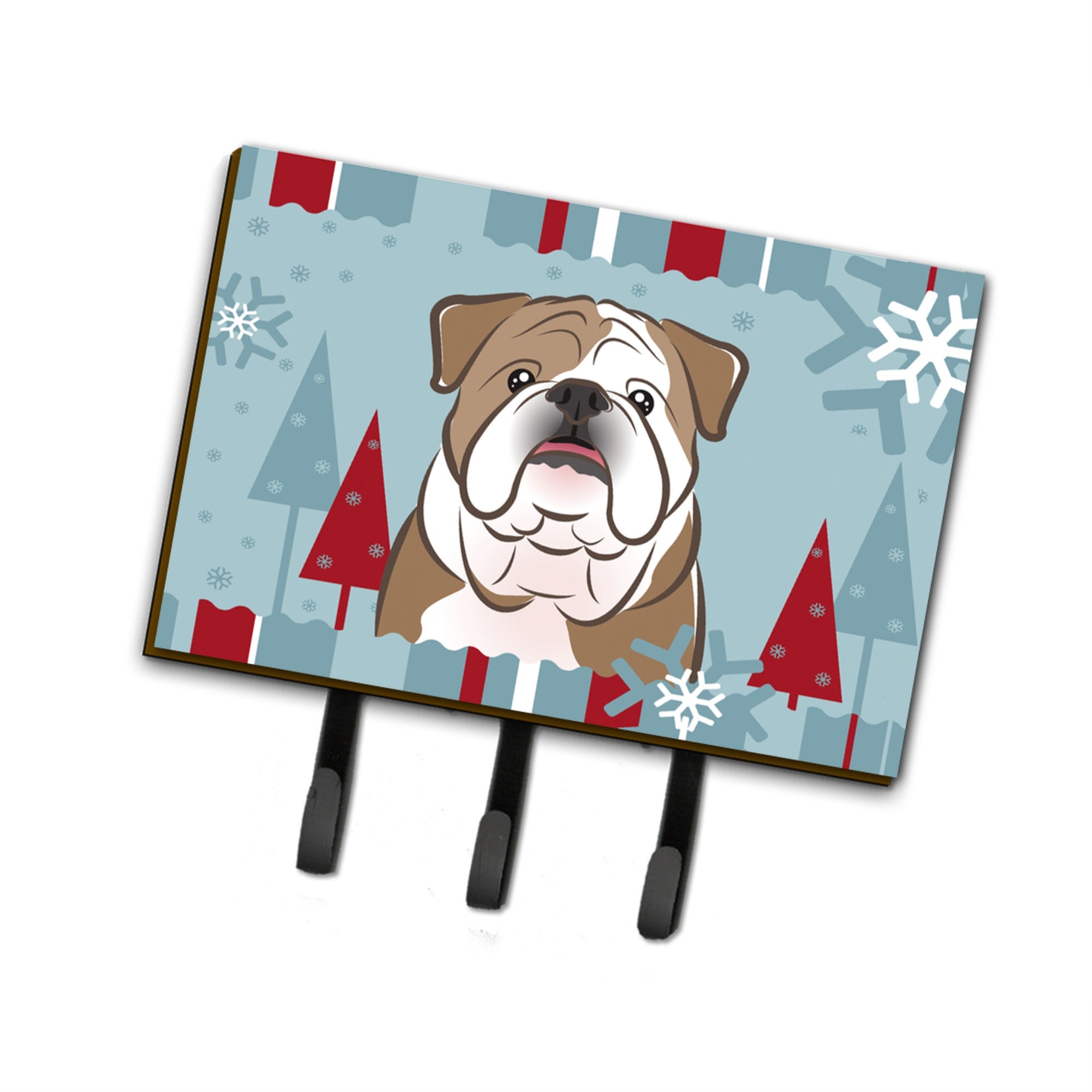 Caroline'S Treasures Bb1715Th68 Winter Holiday English Bulldog Leash Or Key Holder, Large, Multicolor