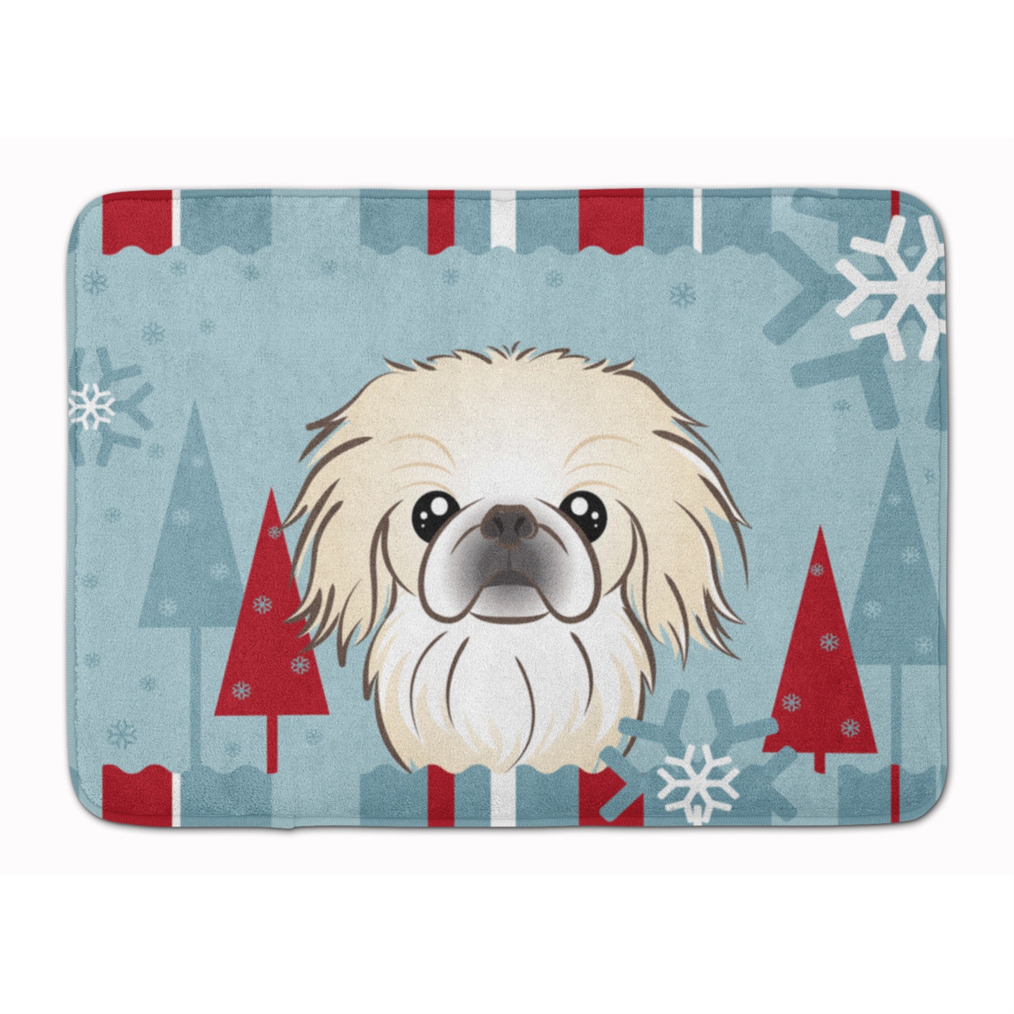 Caroline'S Treasures Winter Holiday Pekingese Floor Mat, 19 X 27, Multicolor