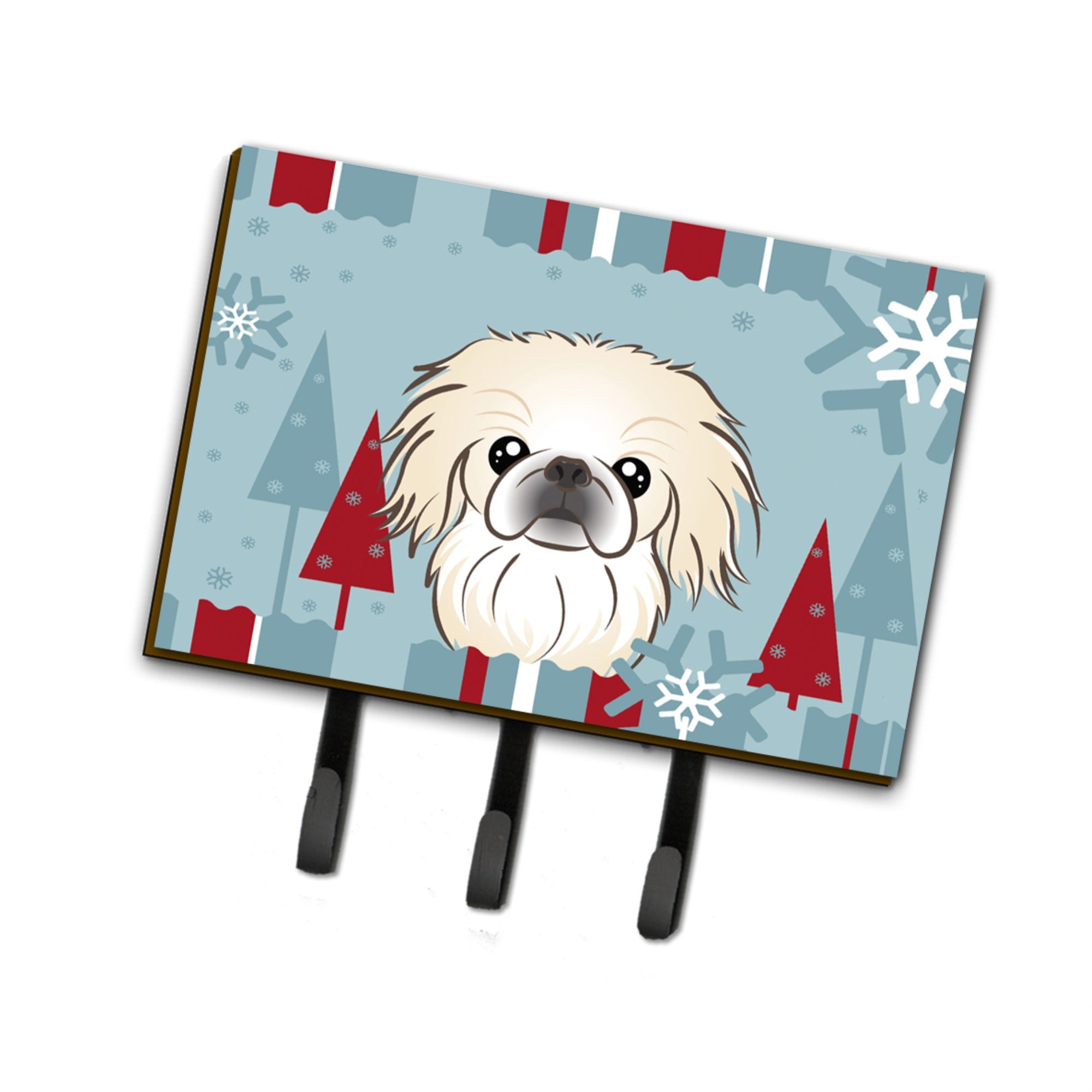 Caroline'S Treasures Bb1717Th68 Winter Holiday Pekingese Leash Or Key Holder, Large, Multicolor
