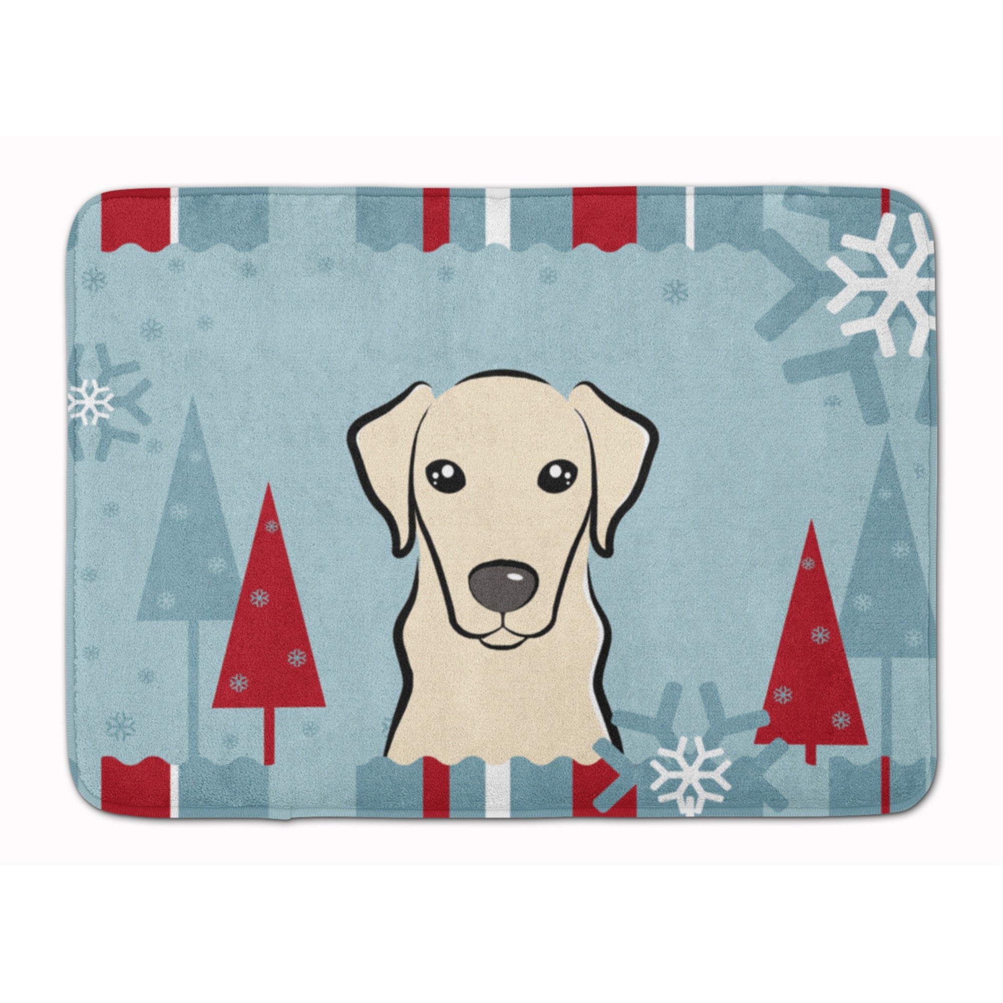 Caroline'S Treasures Winter Holiday Yellow Labrador Floor Mat, 19 X 27, Multicolor