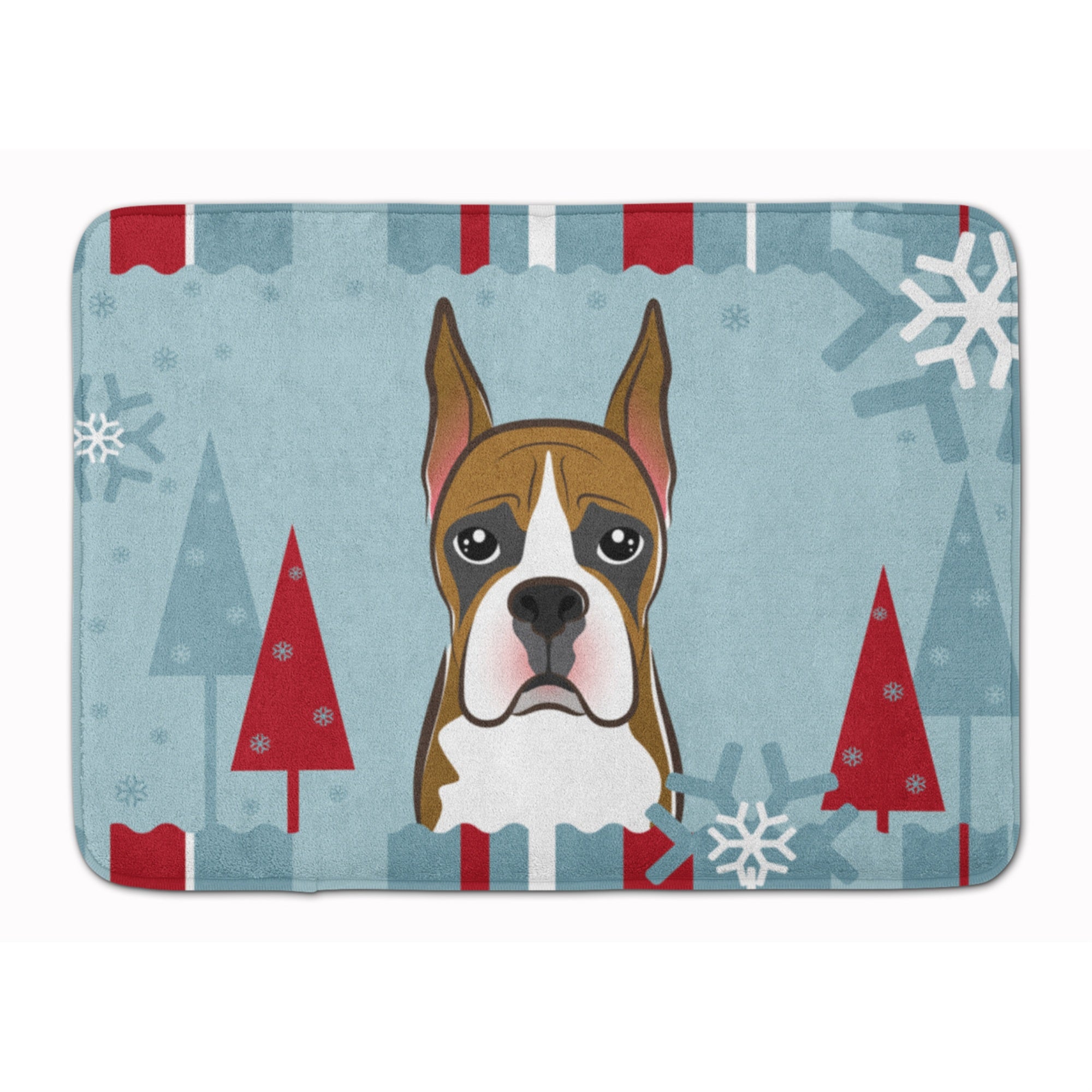 Caroline'S Treasures Winter Holiday Boxer Floor Mat, 19 X 27, Multicolor