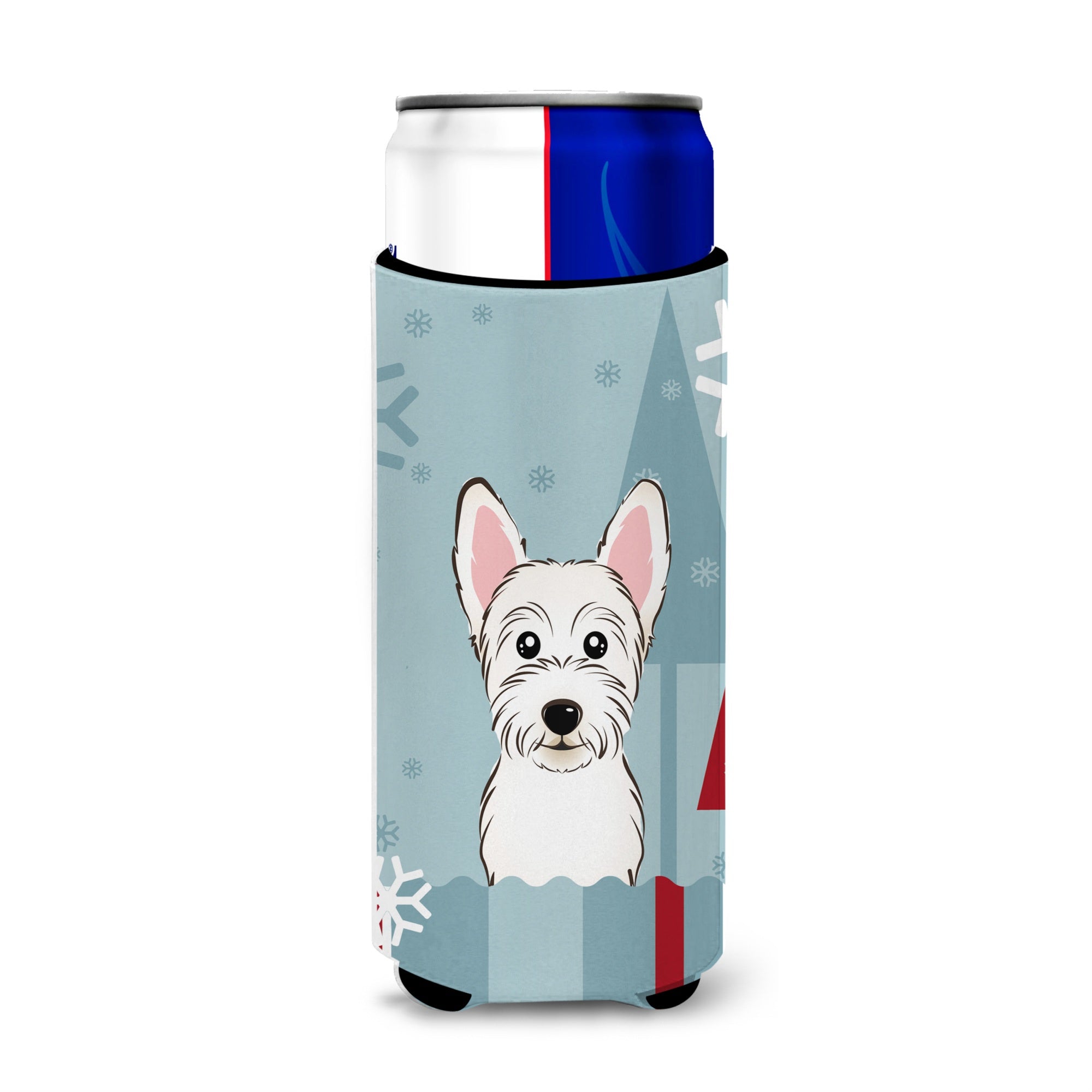 Caroline'S Treasures Winter Holiday Westie Michelob Ultra Koozies For Slim Cans, Multicolor