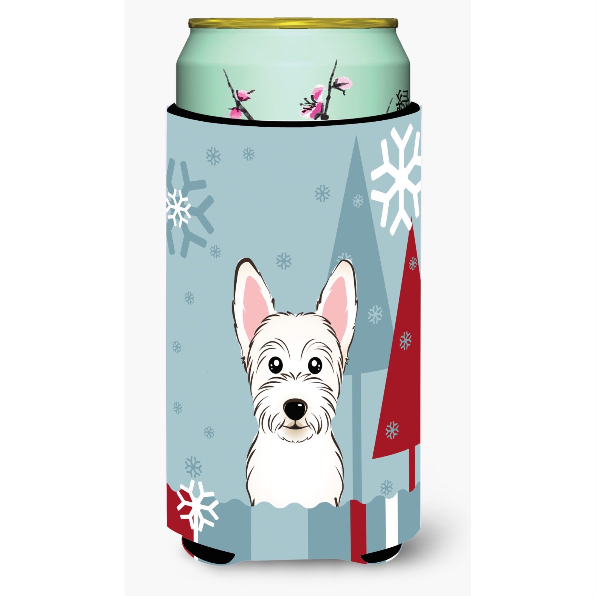 Caroline'S Treasures Winter Holiday Westie Tall Boy Koozie Hugger, Multicolor