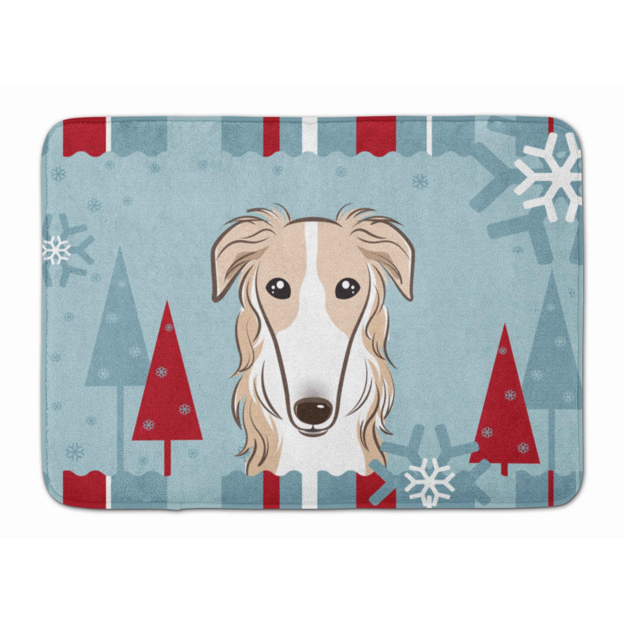 Caroline'S Treasures Winter Holiday Borzoi Floor Mat, 19 X 27, Multicolor