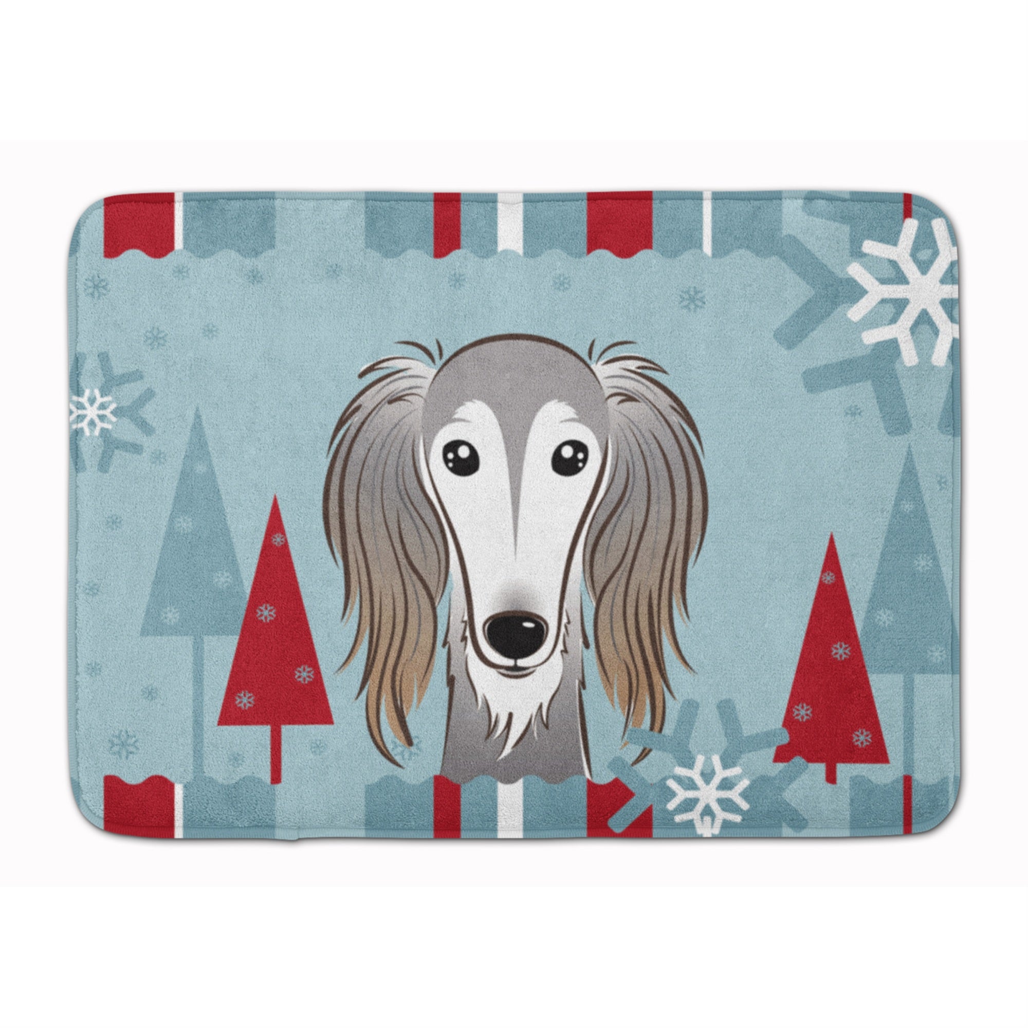 Caroline'S Treasures Winter Holiday Saluki Floor Mat, 19 X 27, Multicolor