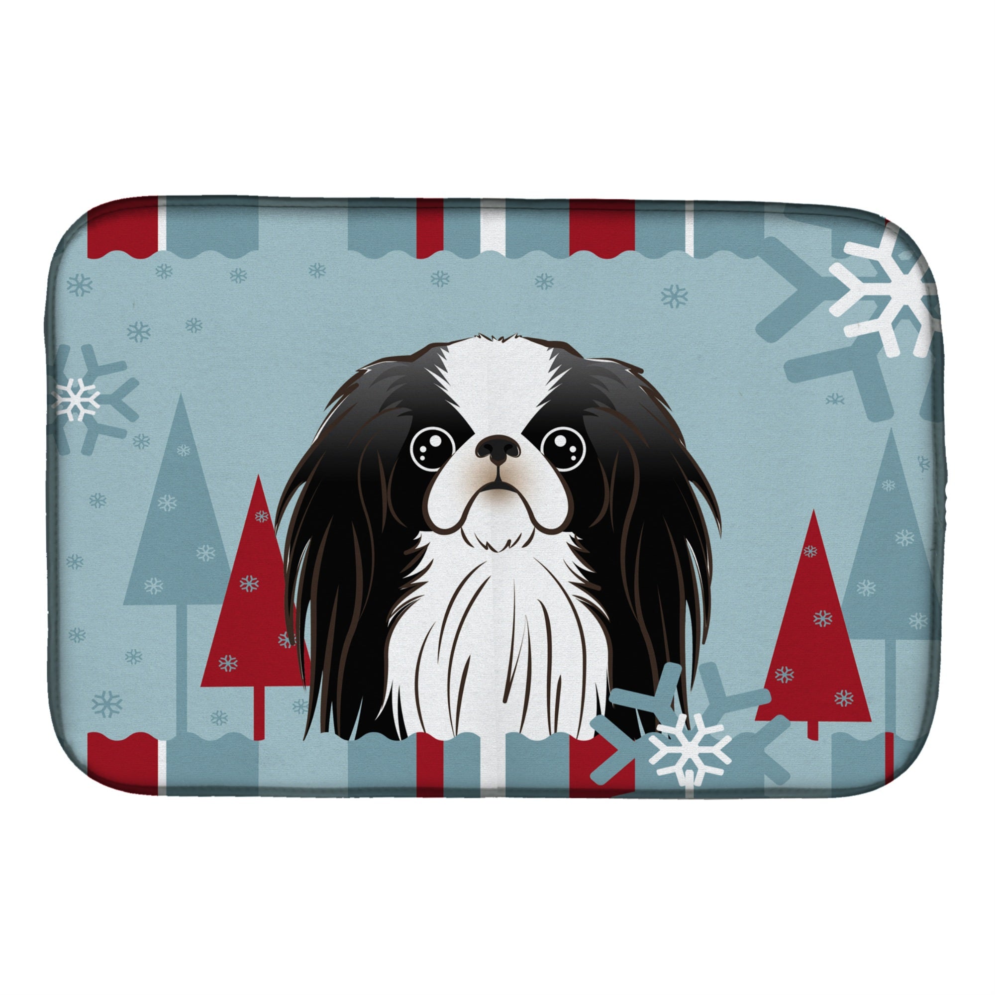 Caroline'S Treasures Winter Holiday Japanese Chin Dish Drying Mat, 14 X 21
