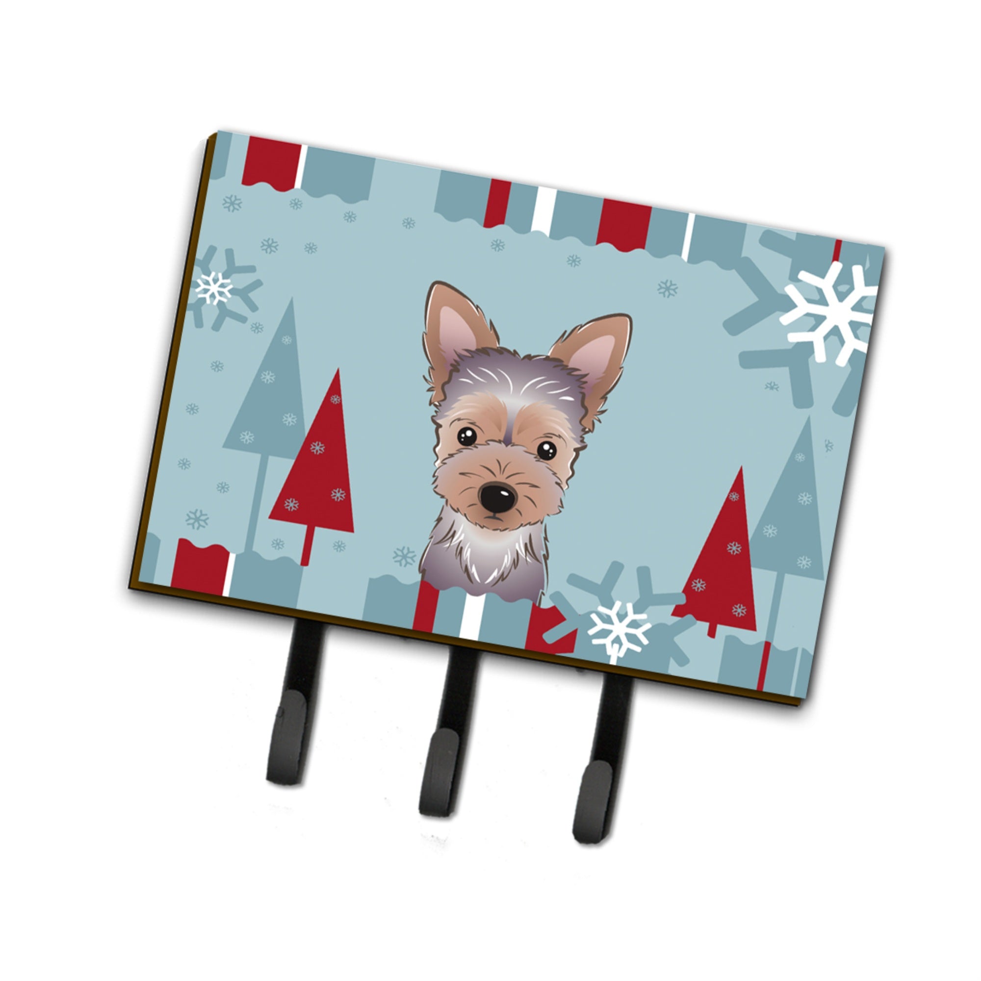 Caroline'S Treasures Bb1728Th68 Winter Holiday Yorkie Puppy Leash Or Key Holder, Large, Multicolor