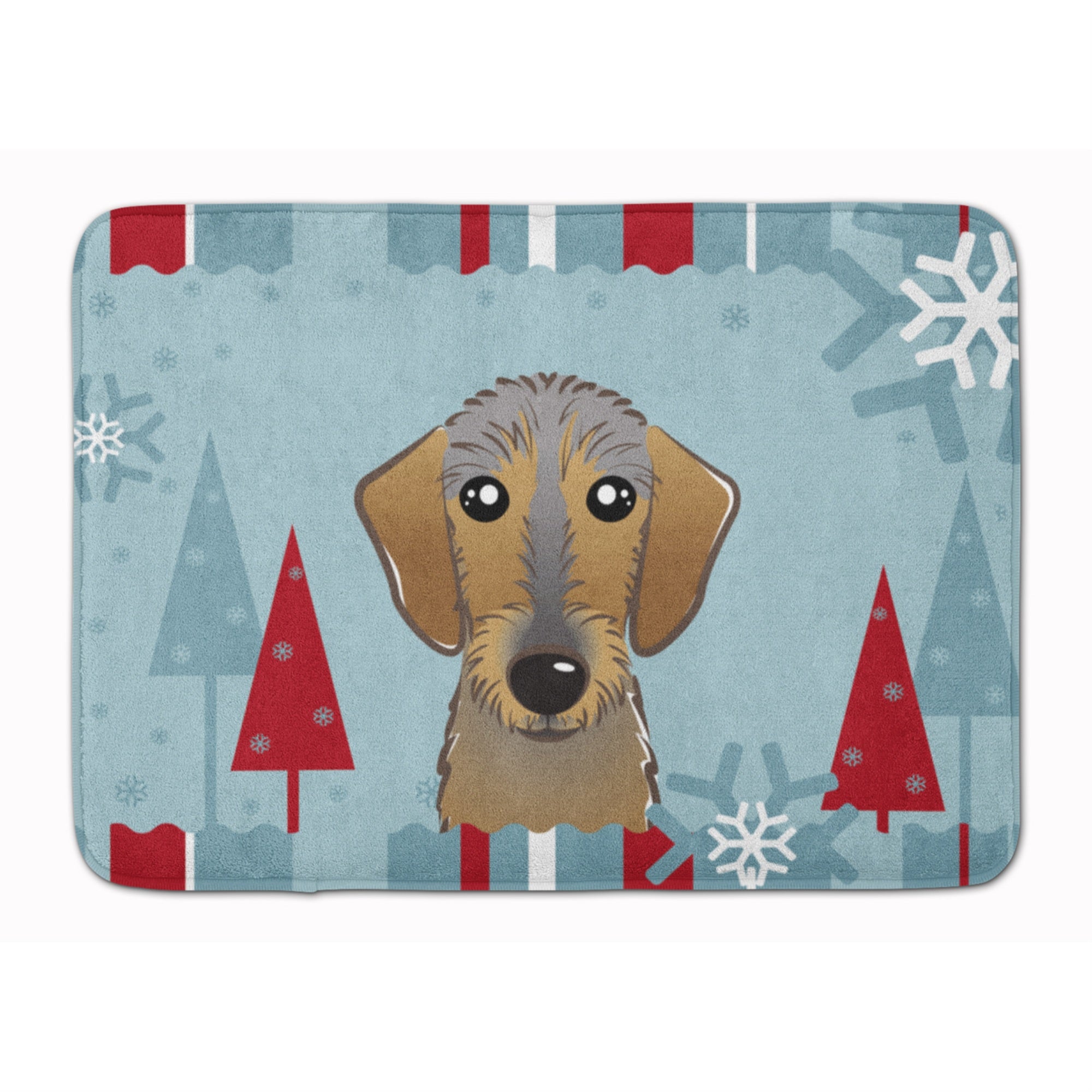 Caroline'S Treasures Winter Holiday Wirehaired Dachshund Floor Mat, 19 X 27, Multicolor