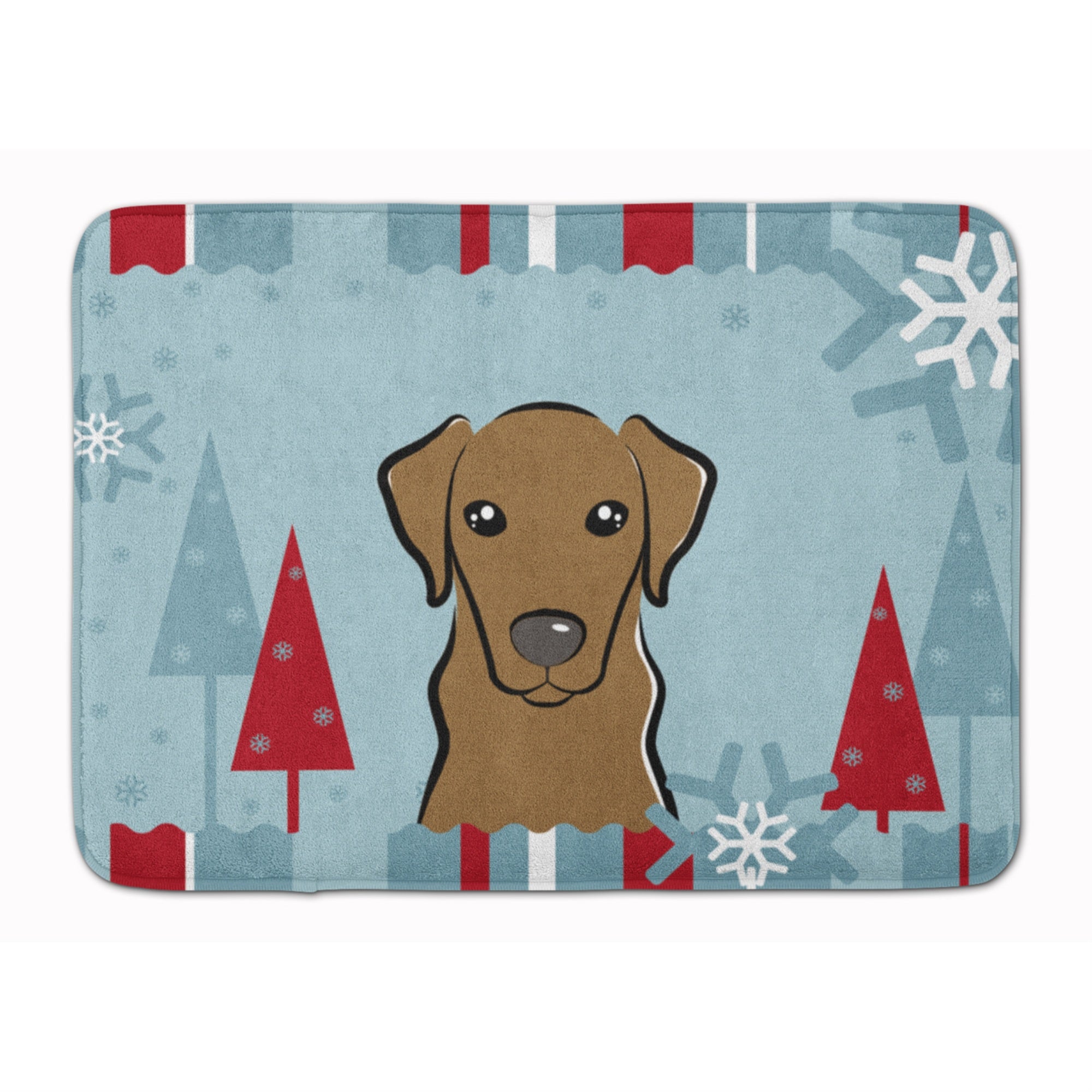 Caroline'S Treasures Winter Holiday Chocolate Labrador Floor Mat, 19 X 27, Multicolor