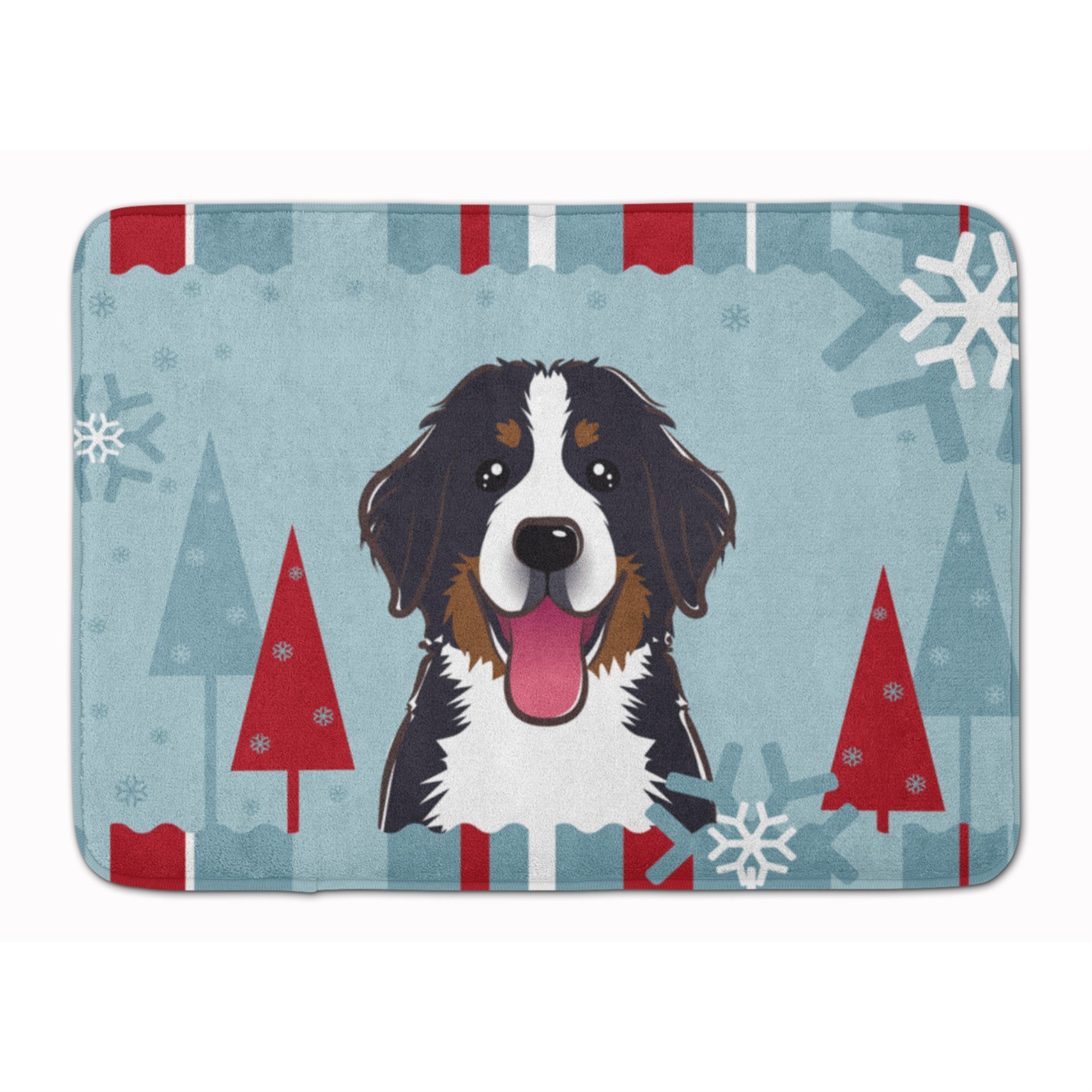Caroline'S Treasures Winter Holiday Bernese Mountain Dog Floor Mat, 19 X 27, Multicolor