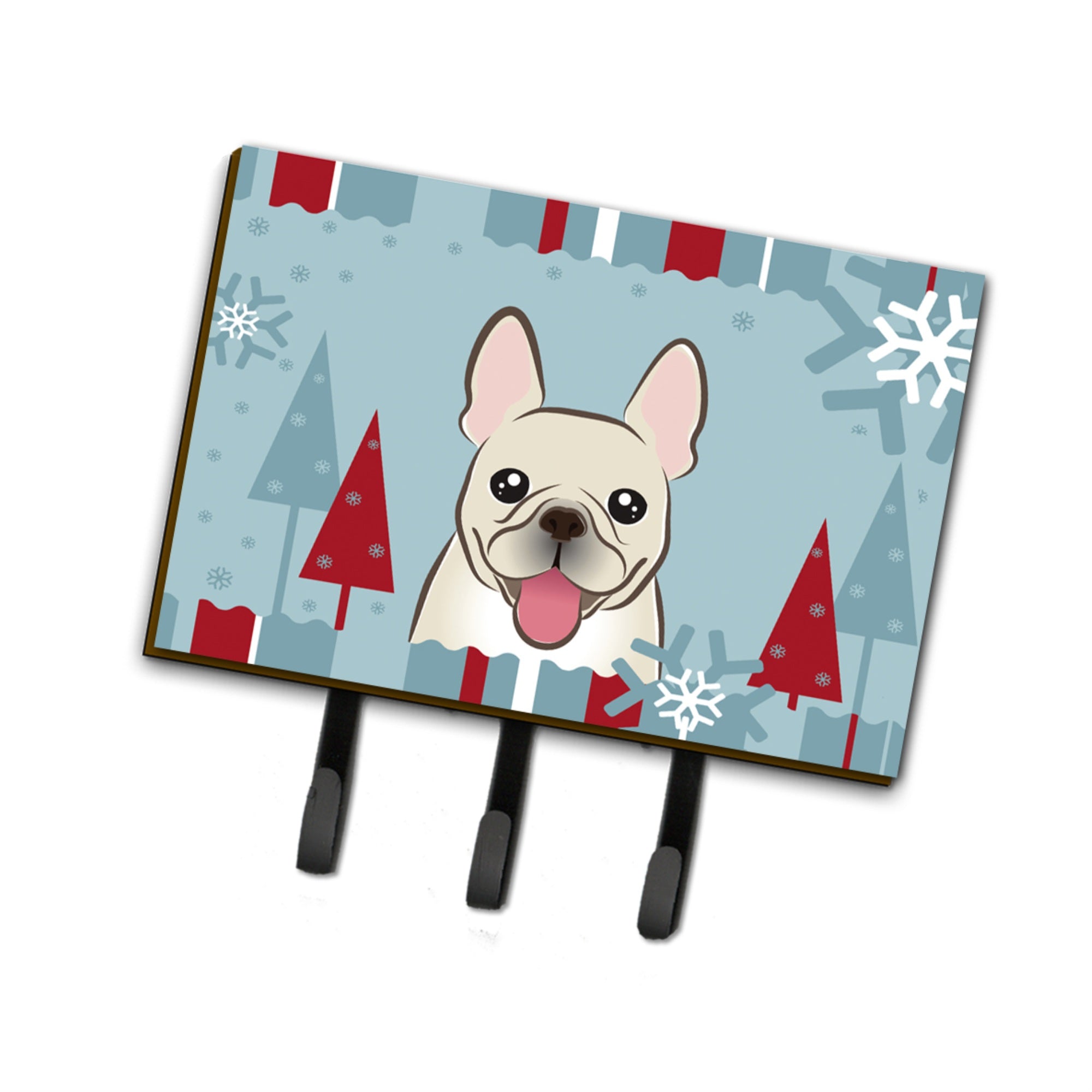 Caroline'S Treasures Bb1734Th68 Winter Holiday French Bulldog Leash Or Key Holder, Large, Multicolor