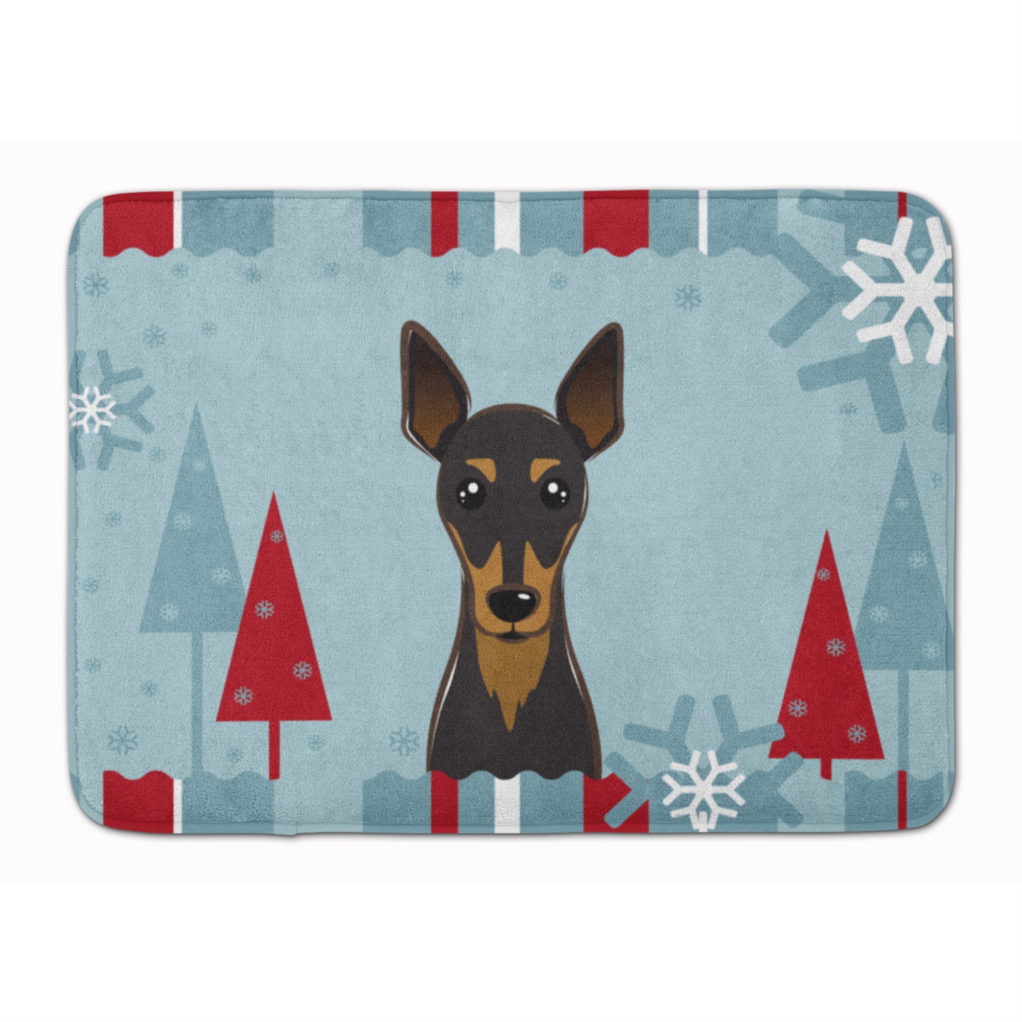 Caroline'S Treasures Winter Holiday Min Pin Floor Mat, 19 X 27, Multicolor